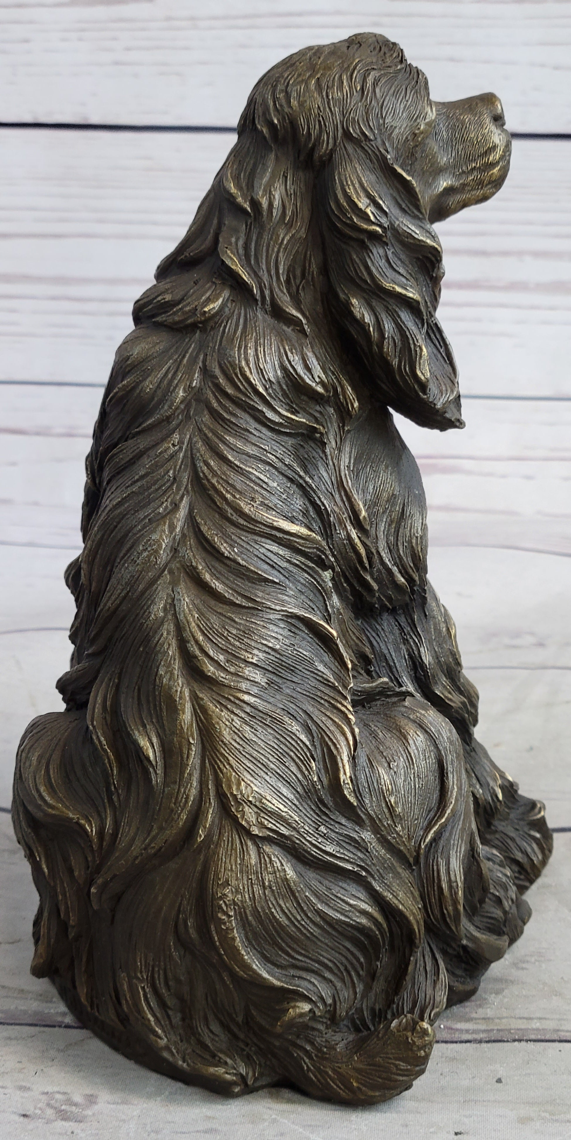 Bronze Metal Figurine Sculpture Statue of a Dog Cocker Spaniel or King Charles Cavalier