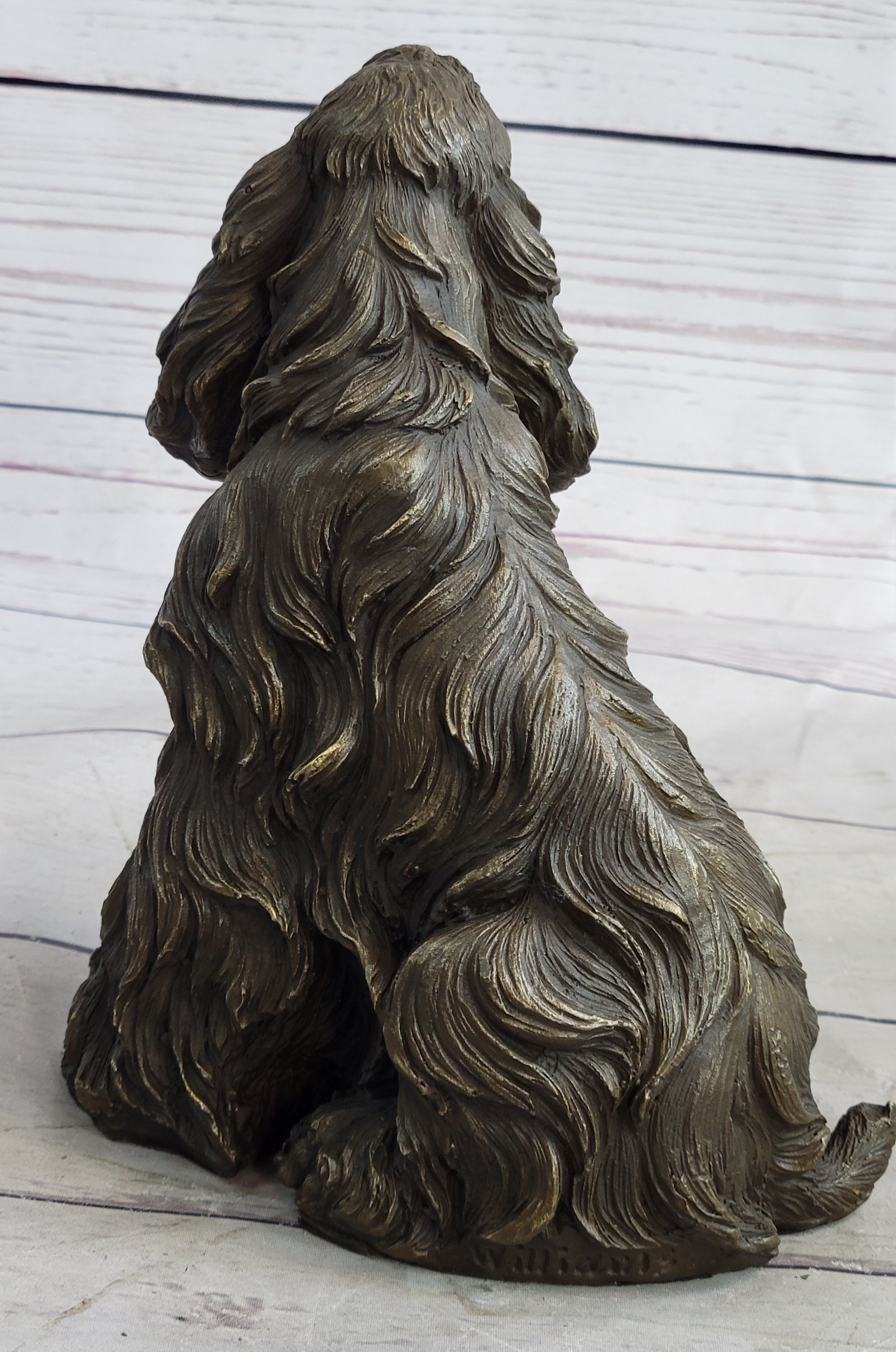 Bronze Metal Figurine Sculpture Statue of a Dog Cocker Spaniel or King Charles Cavalier