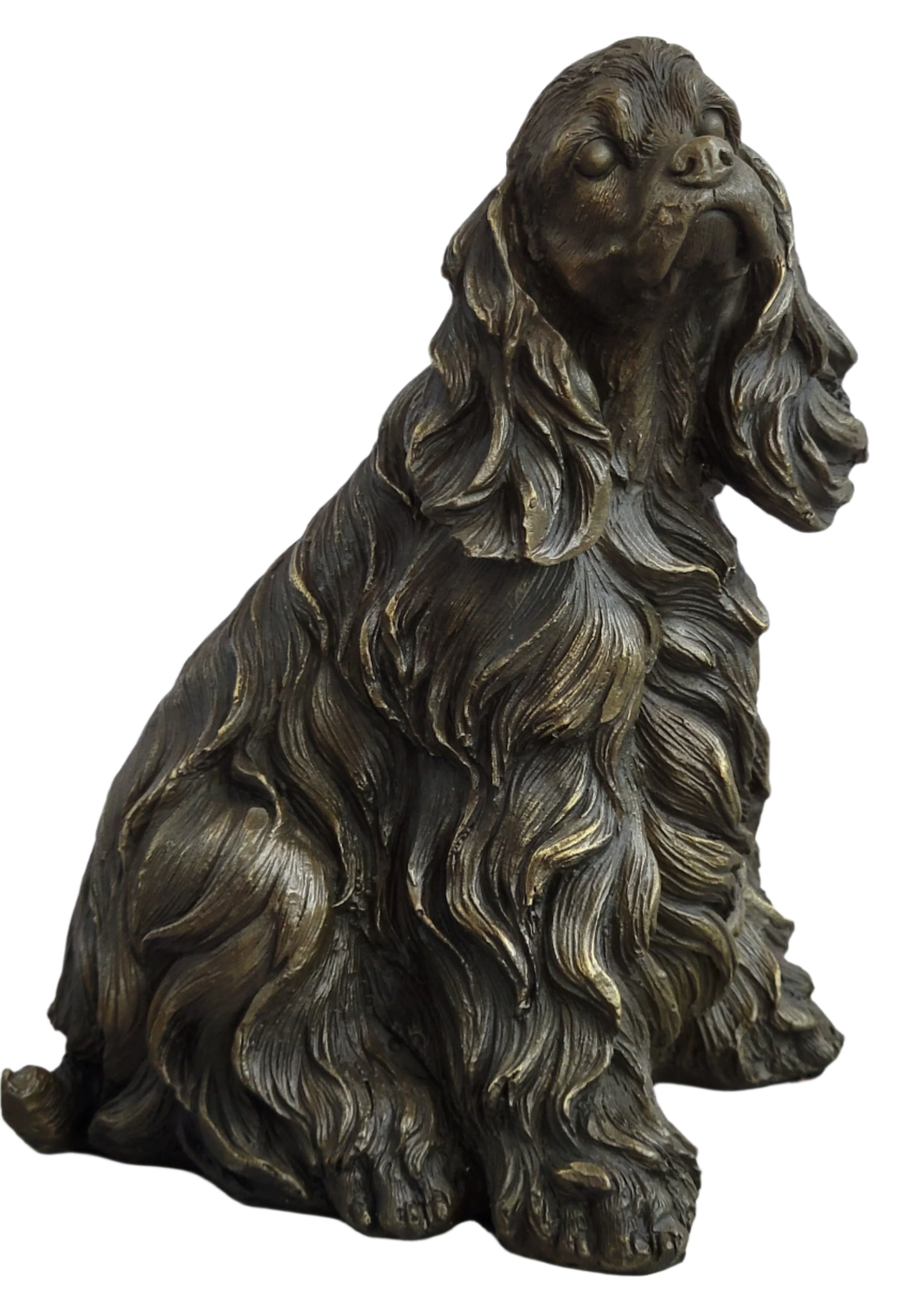 Bronze Metal Figurine Sculpture Statue of a Dog Cocker Spaniel or King Charles Cavalier