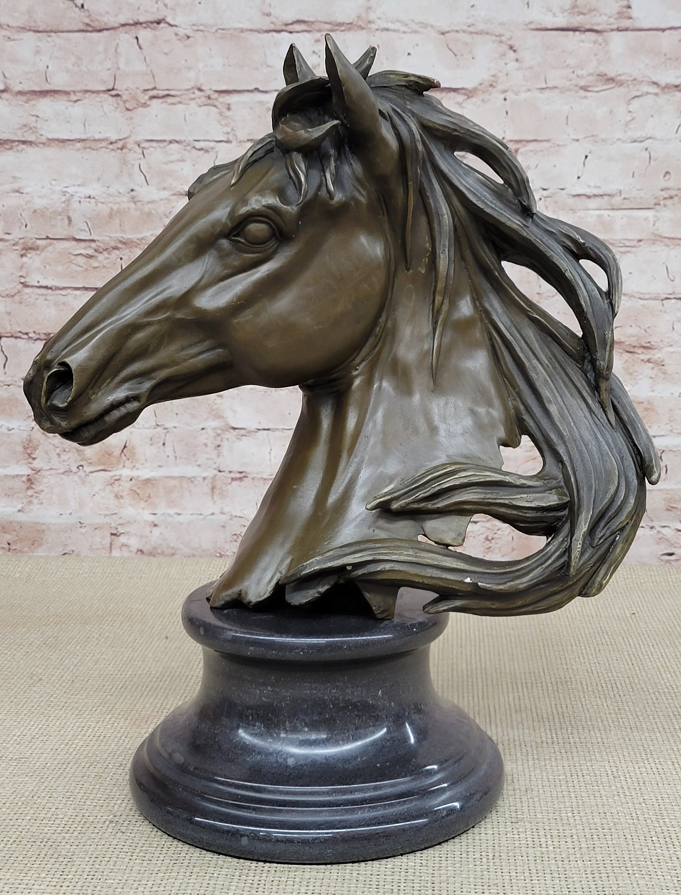 Original Milo Gorgeous Bust Horse Head Bronze Sculpture Art Deco Figurine Figure