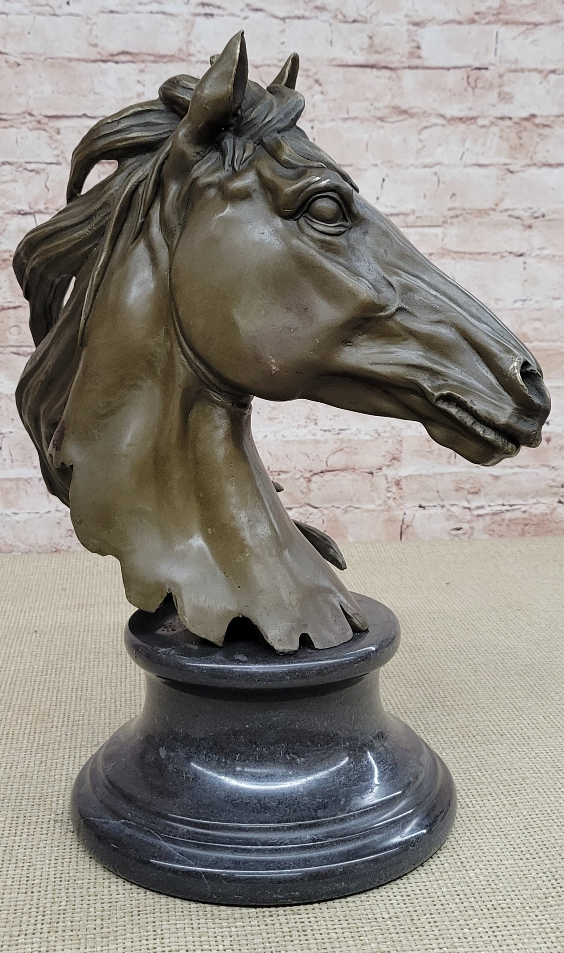 Original Milo Gorgeous Bust Horse Head Bronze Sculpture Art Deco Figurine Figure