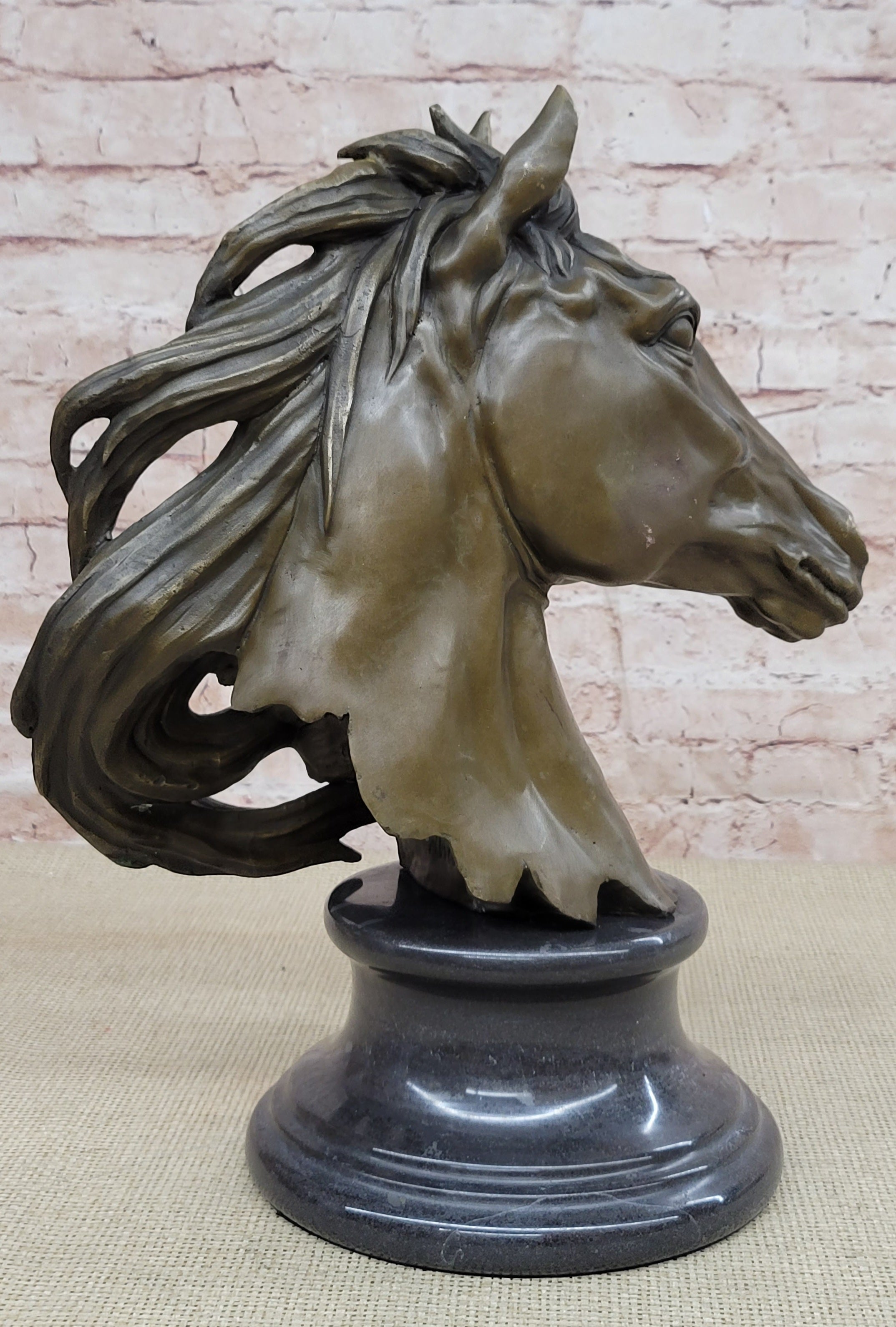 Original Milo Gorgeous Bust Horse Head Bronze Sculpture Art Deco Figurine Figure