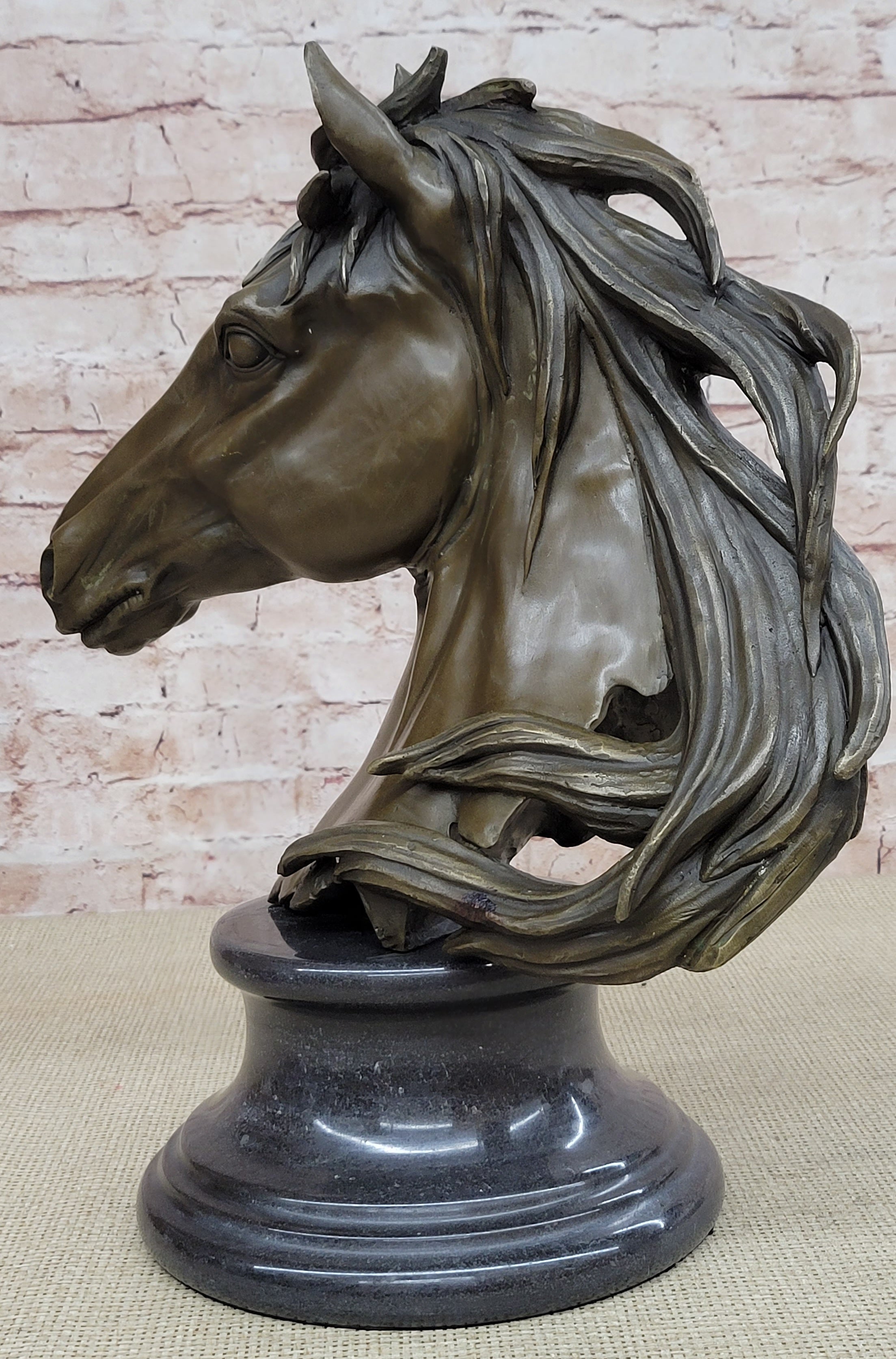 Original Milo Gorgeous Bust Horse Head Bronze Sculpture Art Deco Figurine Figure