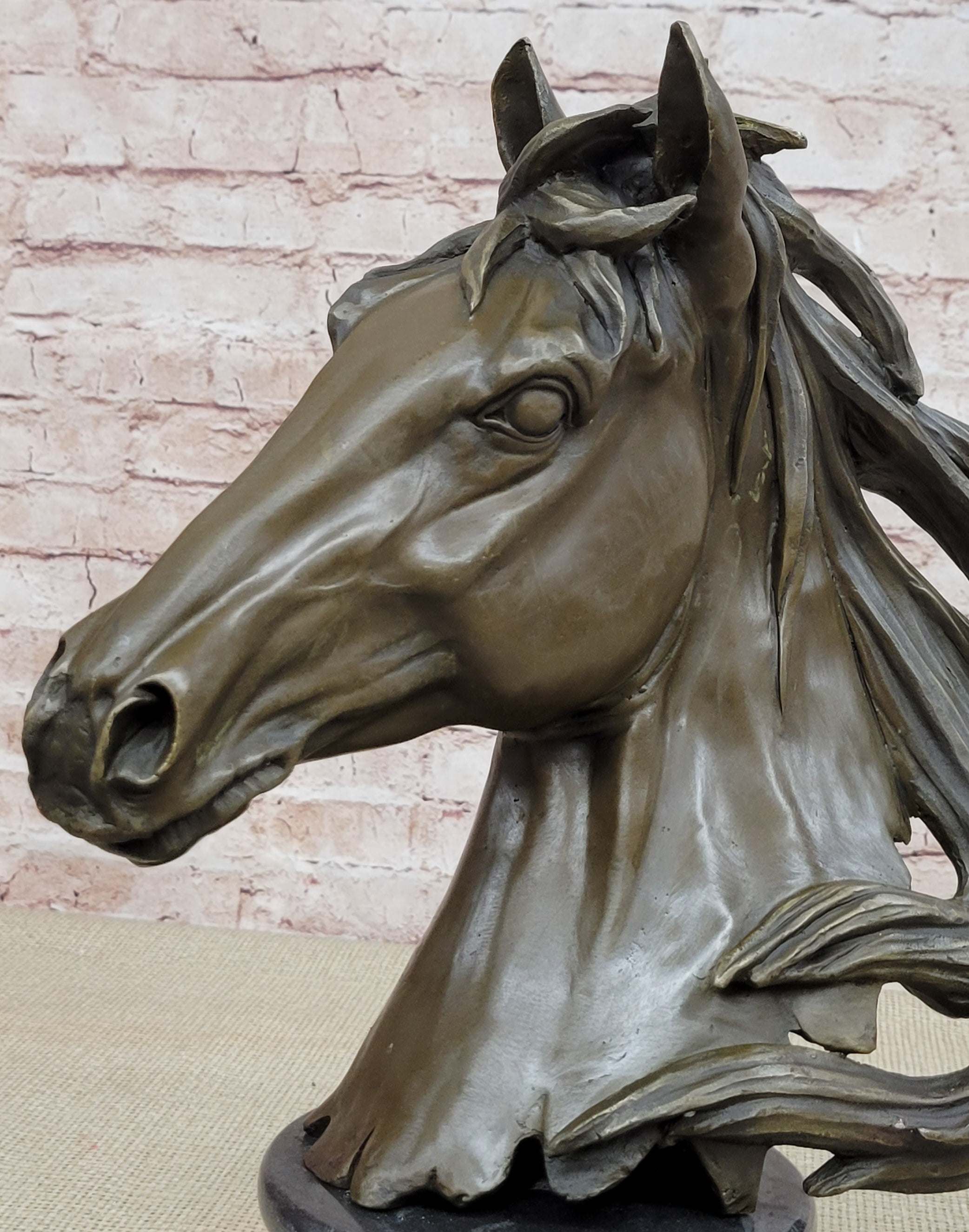 Original Milo Gorgeous Bust Horse Head Bronze Sculpture Art Deco Figurine Figure