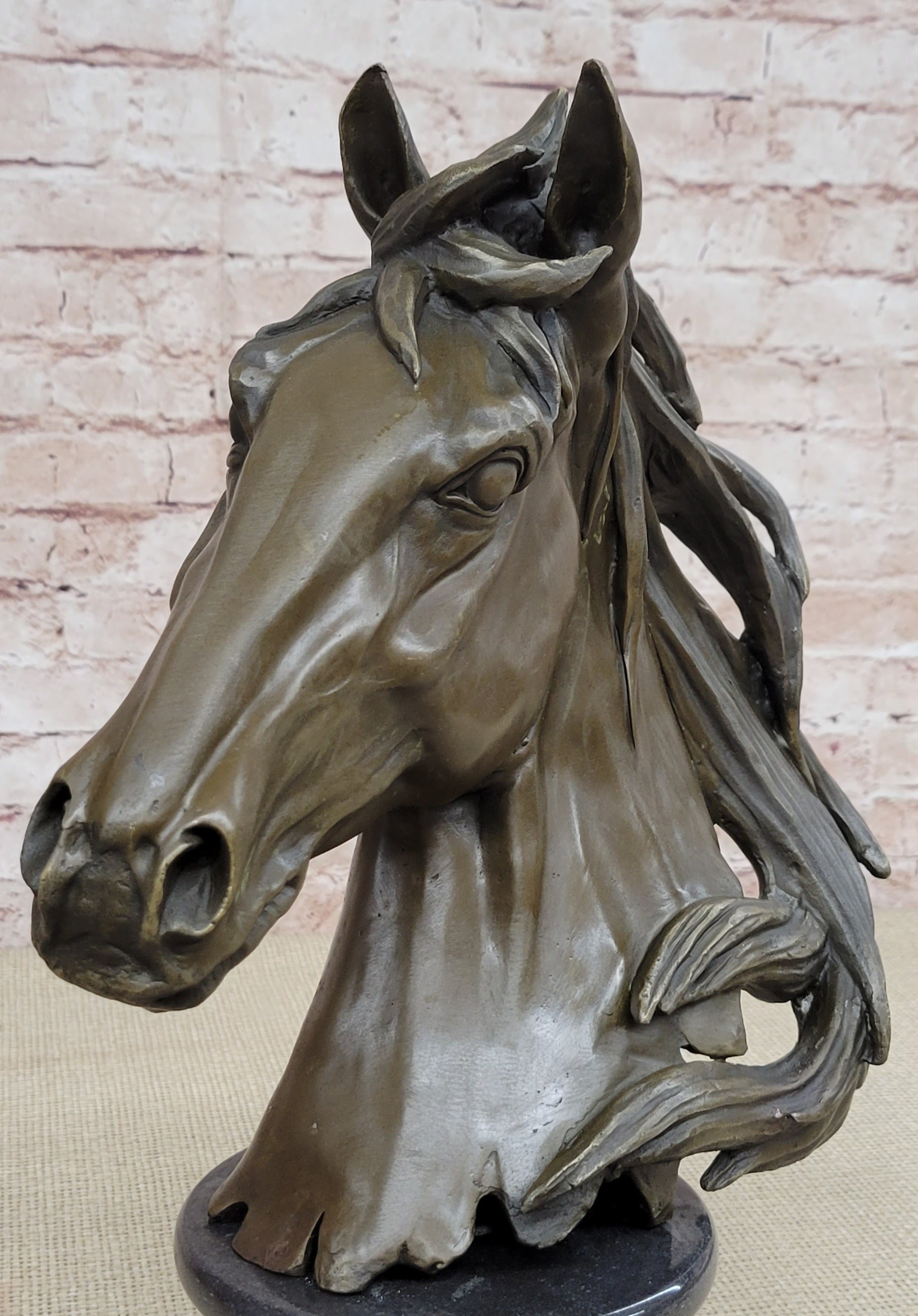 Original Milo Gorgeous Bust Horse Head Bronze Sculpture Art Deco Figurine Figure