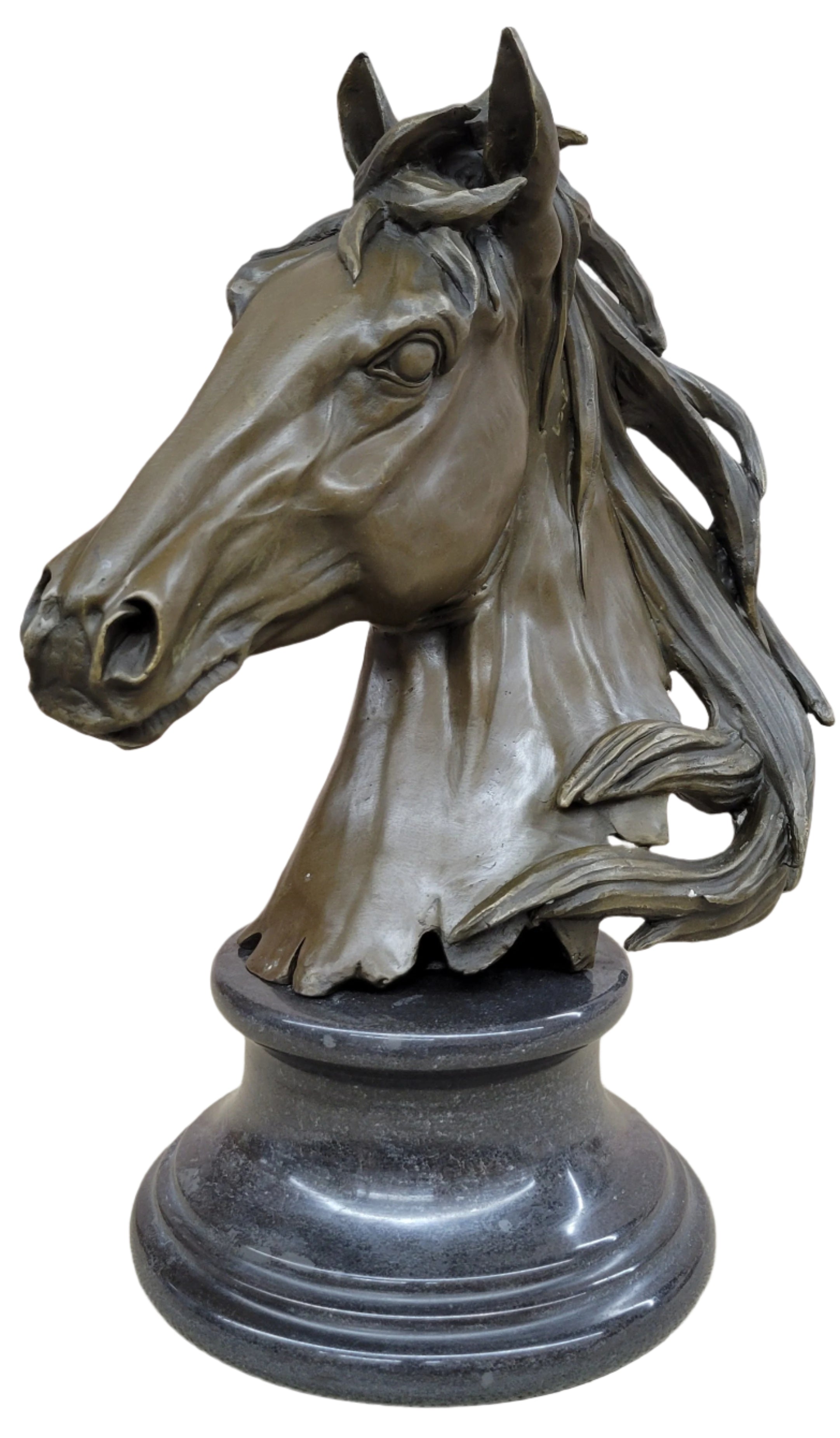 Original Milo Gorgeous Bust Horse Head Bronze Sculpture Art Deco Figurine Figure