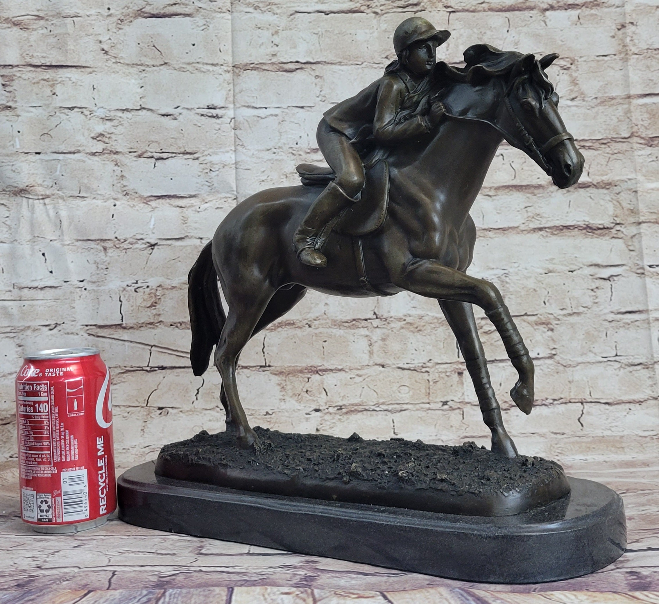 Jockey Equestrian Horse Race Bronze Sculpture Statue Figure Original Signed Art