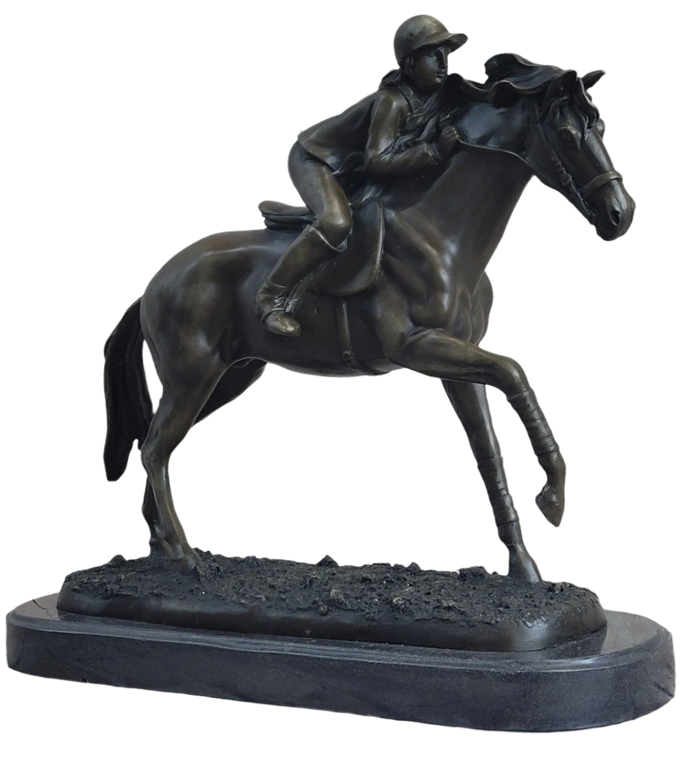 Jockey Equestrian Horse Race Bronze Sculpture Statue Figure Original Signed Art