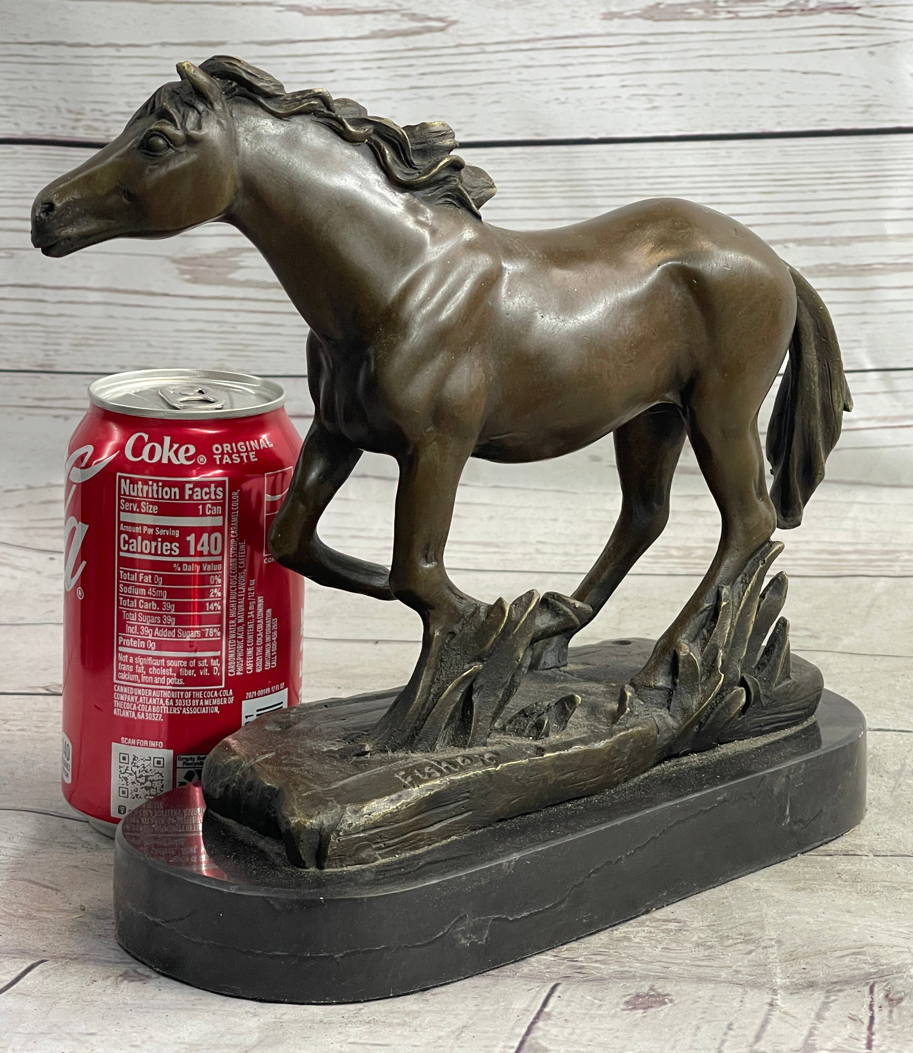 Arabian Horse in Trotting Running in Field Bronze Statue Sculpture Equestrian Decor Original Art