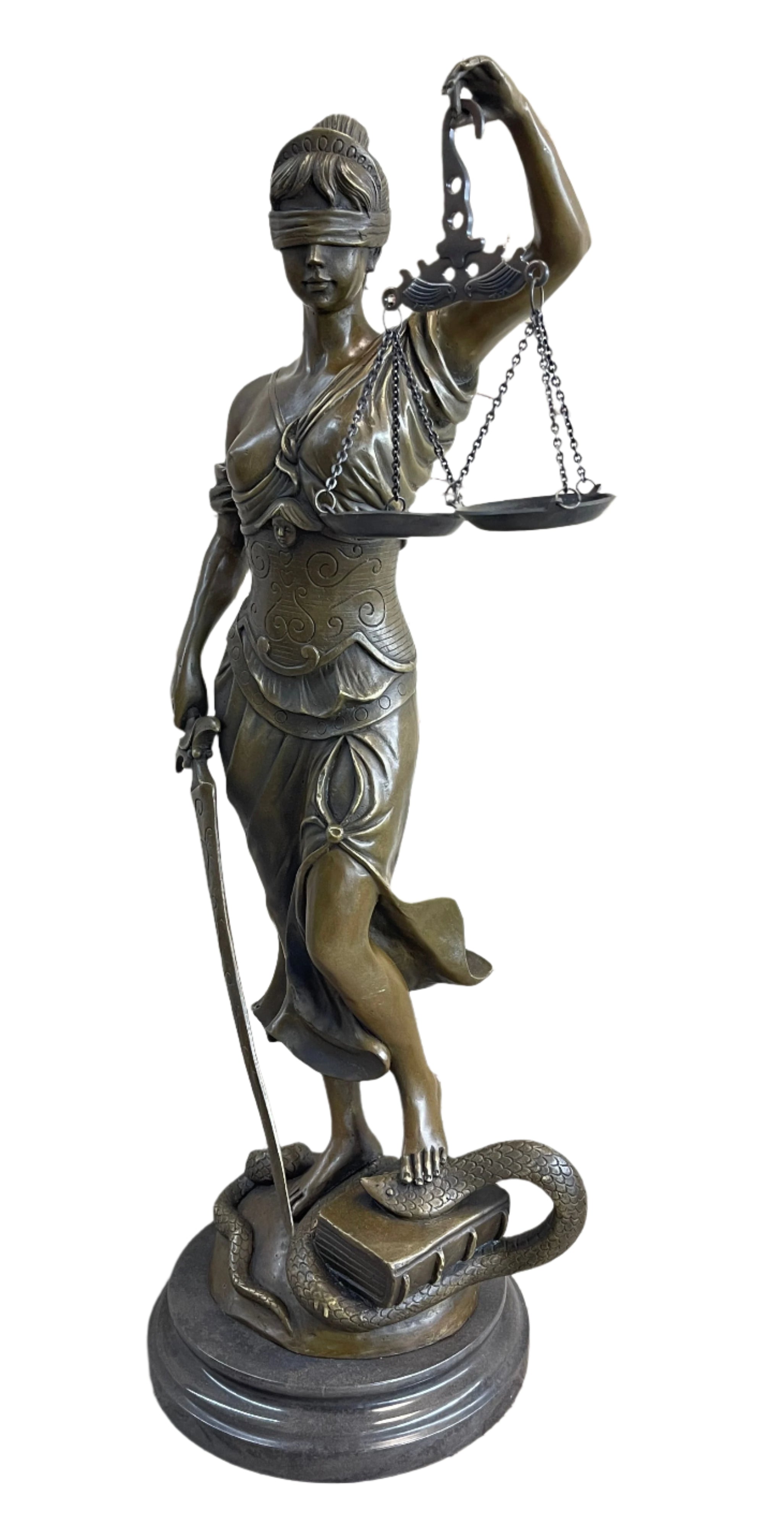 23'' Tall Blind Justice Graduation Gift Lawyer Student Bronze Sculpture Figurine