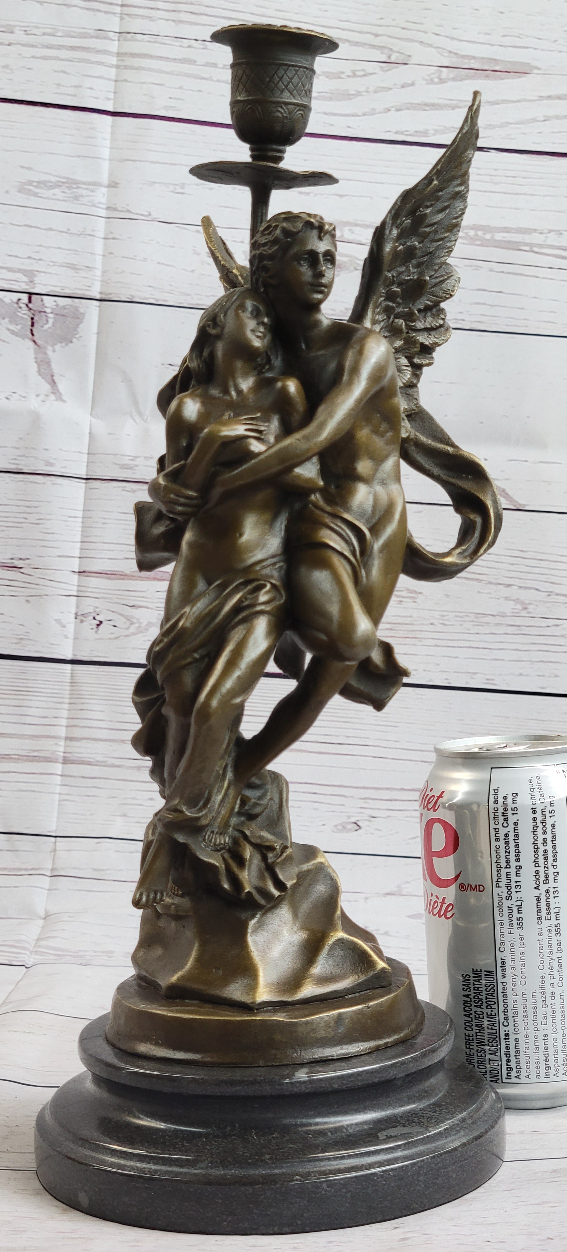 Handmade Bronze Sculpture Angel 'Psyche and Eros Statue Figure Cupid