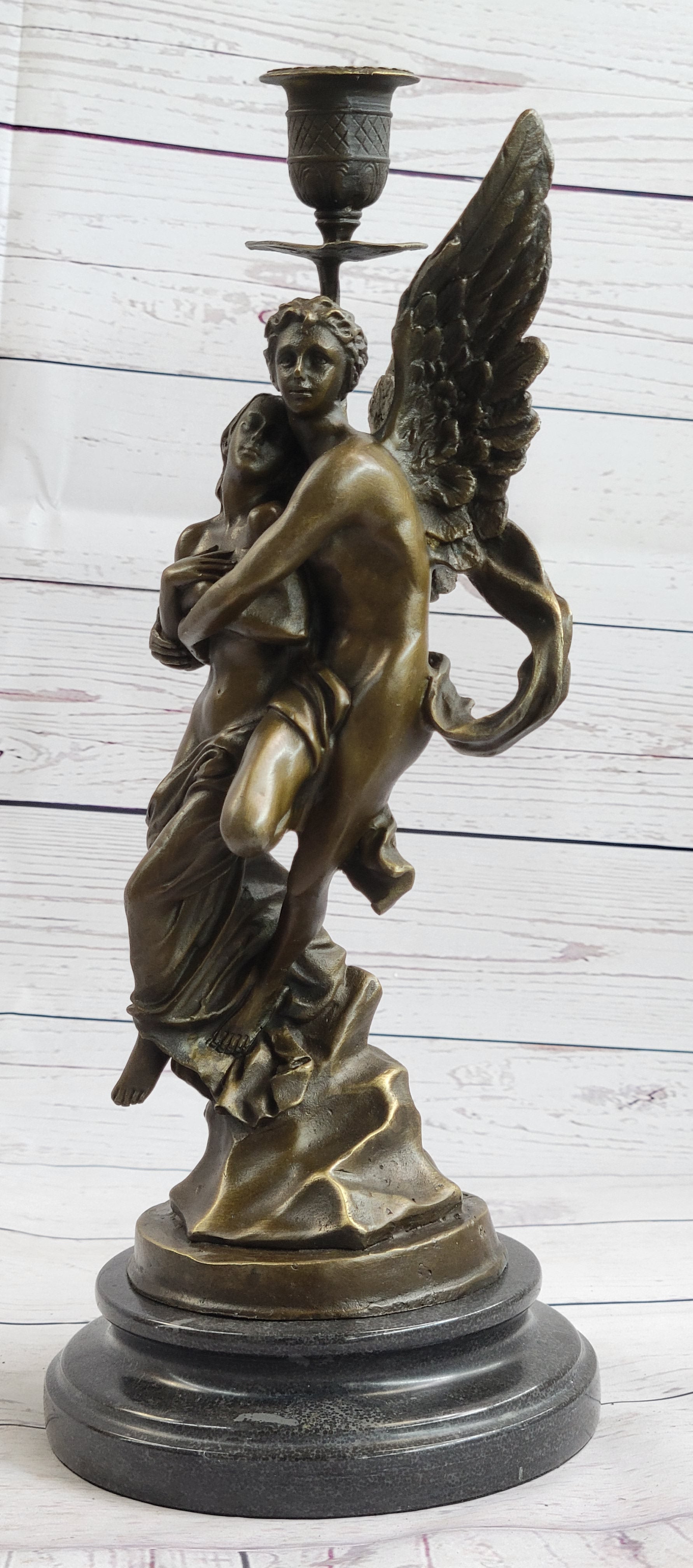 Handmade Bronze Sculpture Angel 'Psyche and Eros Statue Figure Cupid