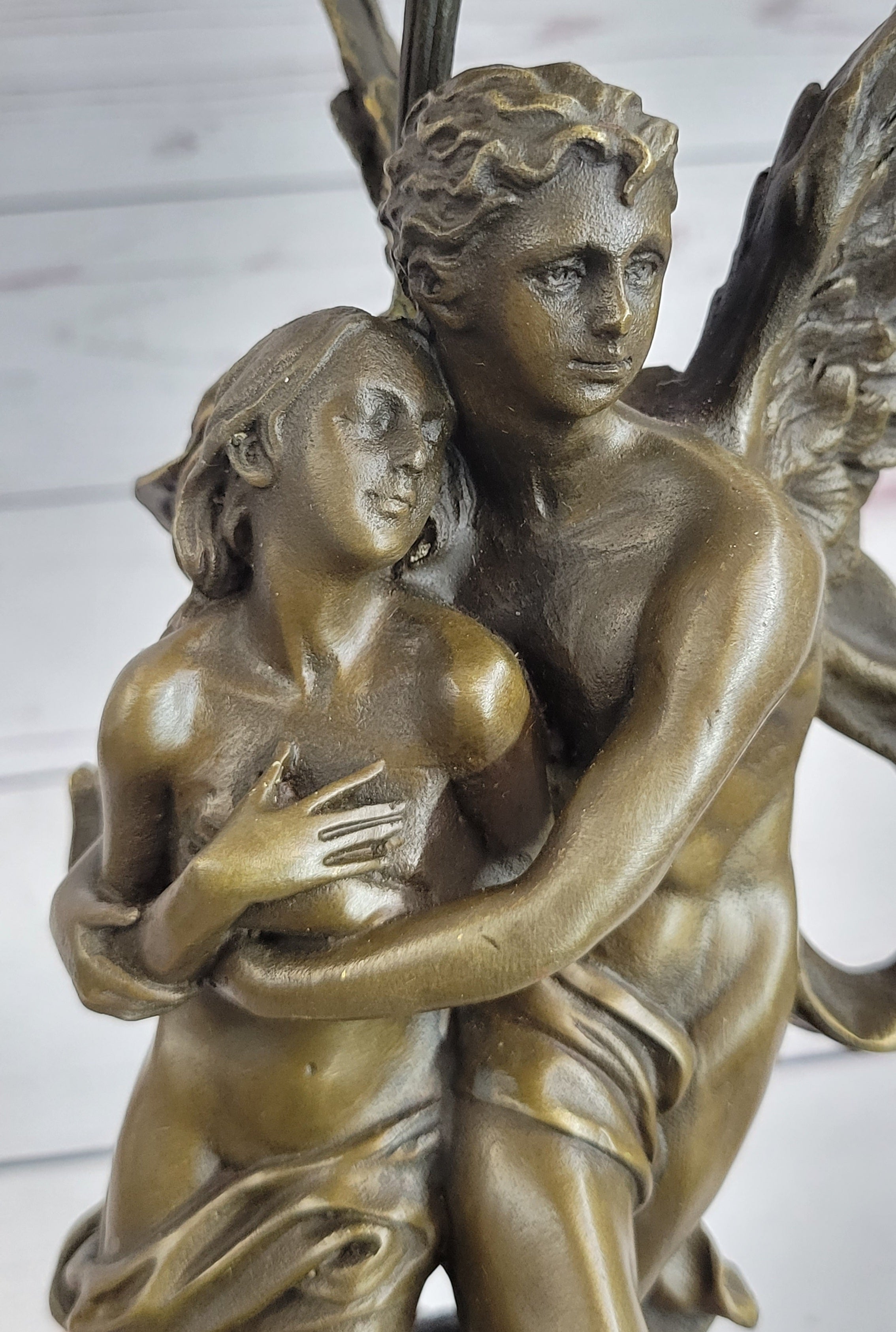 Handmade Bronze Sculpture Angel 'Psyche and Eros Statue Figure Cupid