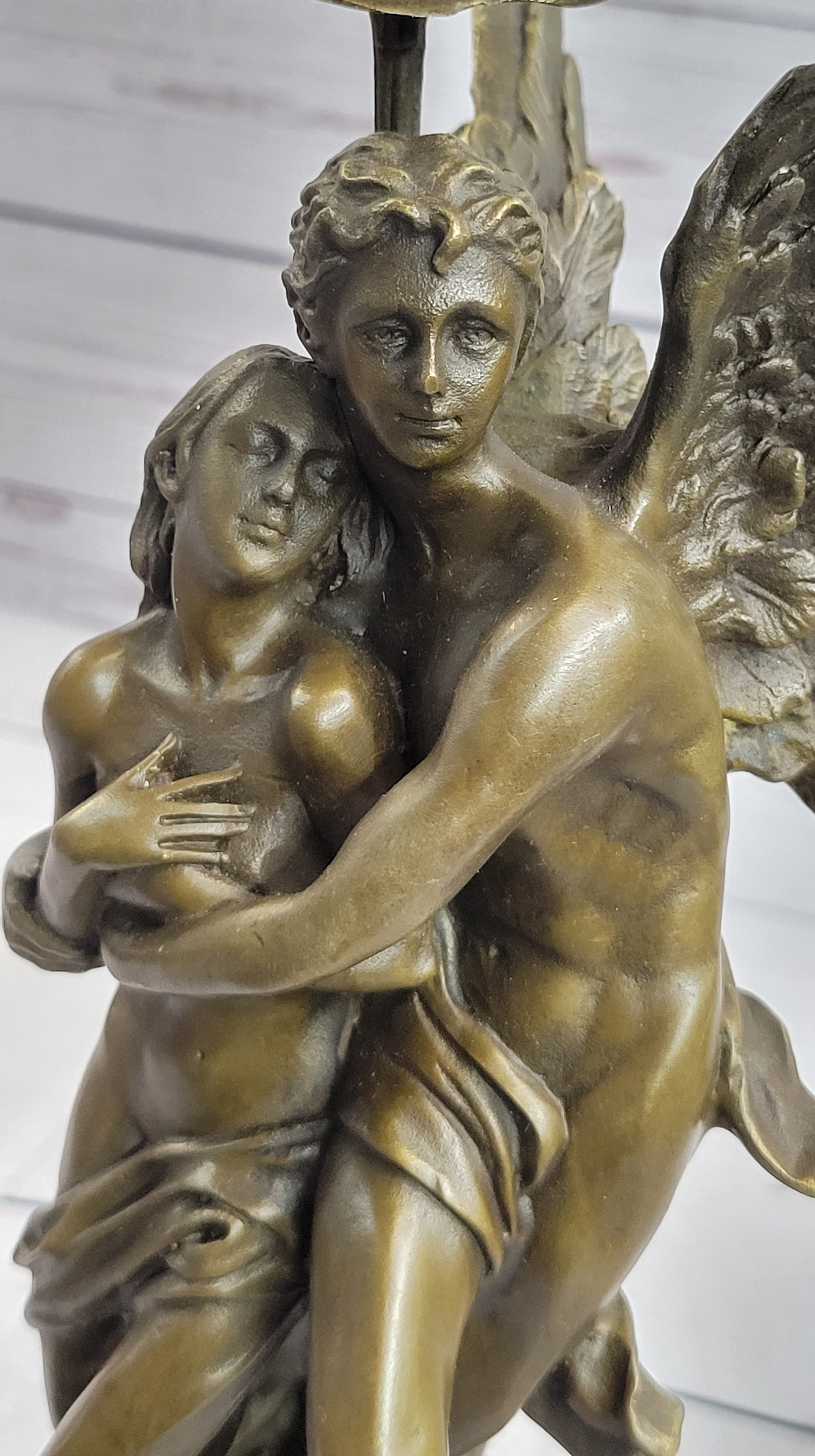 Handmade Bronze Sculpture Angel 'Psyche and Eros Statue Figure Cupid