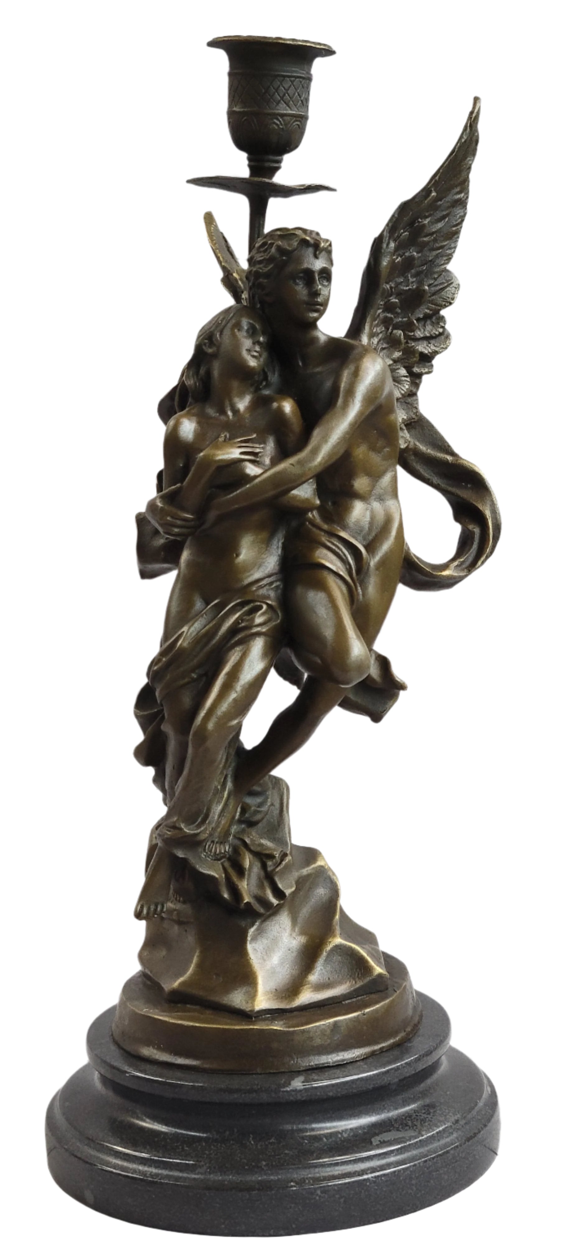 Handmade Bronze Sculpture Angel 'Psyche and Eros Statue Figure Cupid