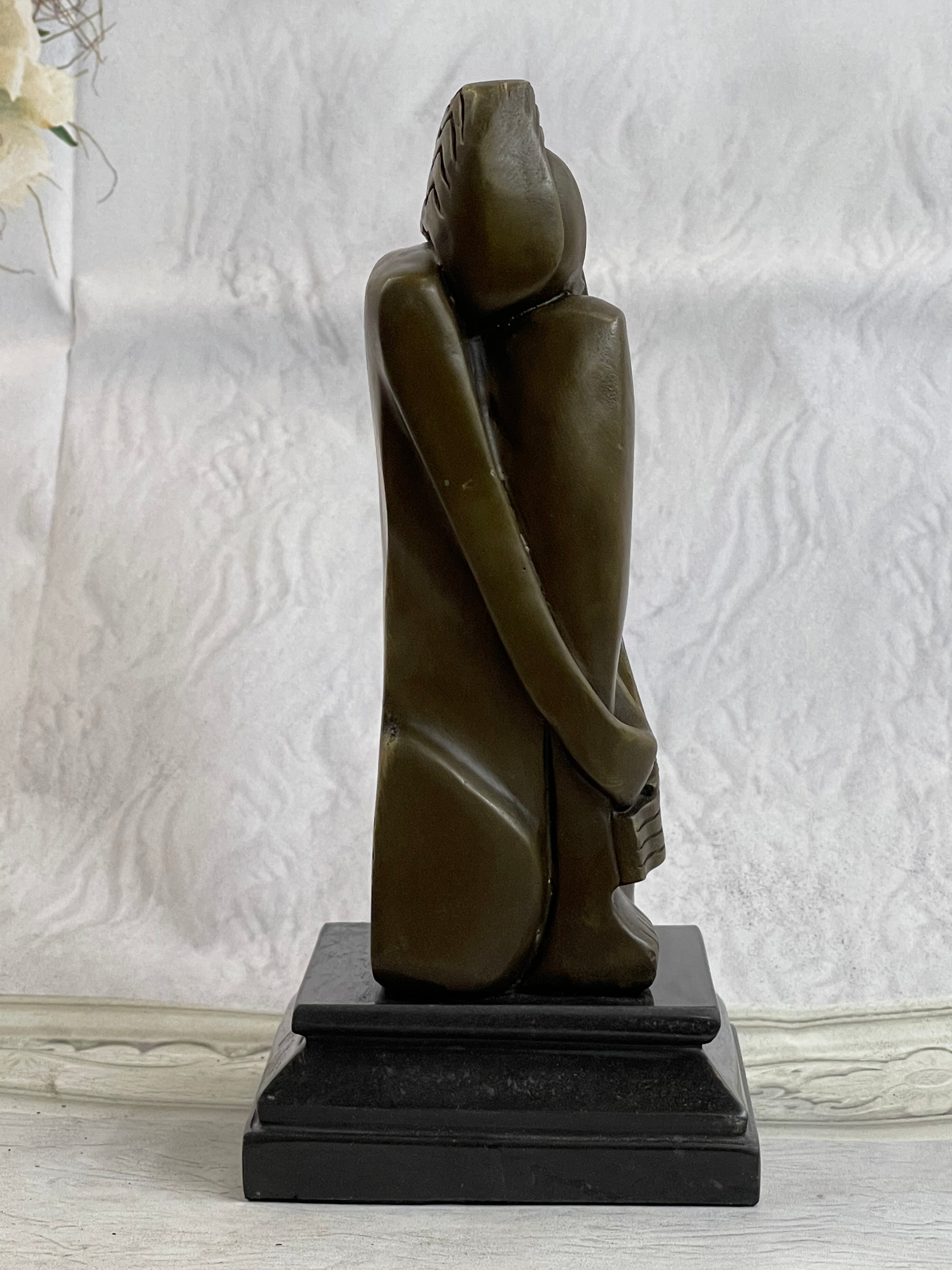 Signed Salvador Dali Abstract Woman Bronze Marble Base Figurine Hot Cast Figure