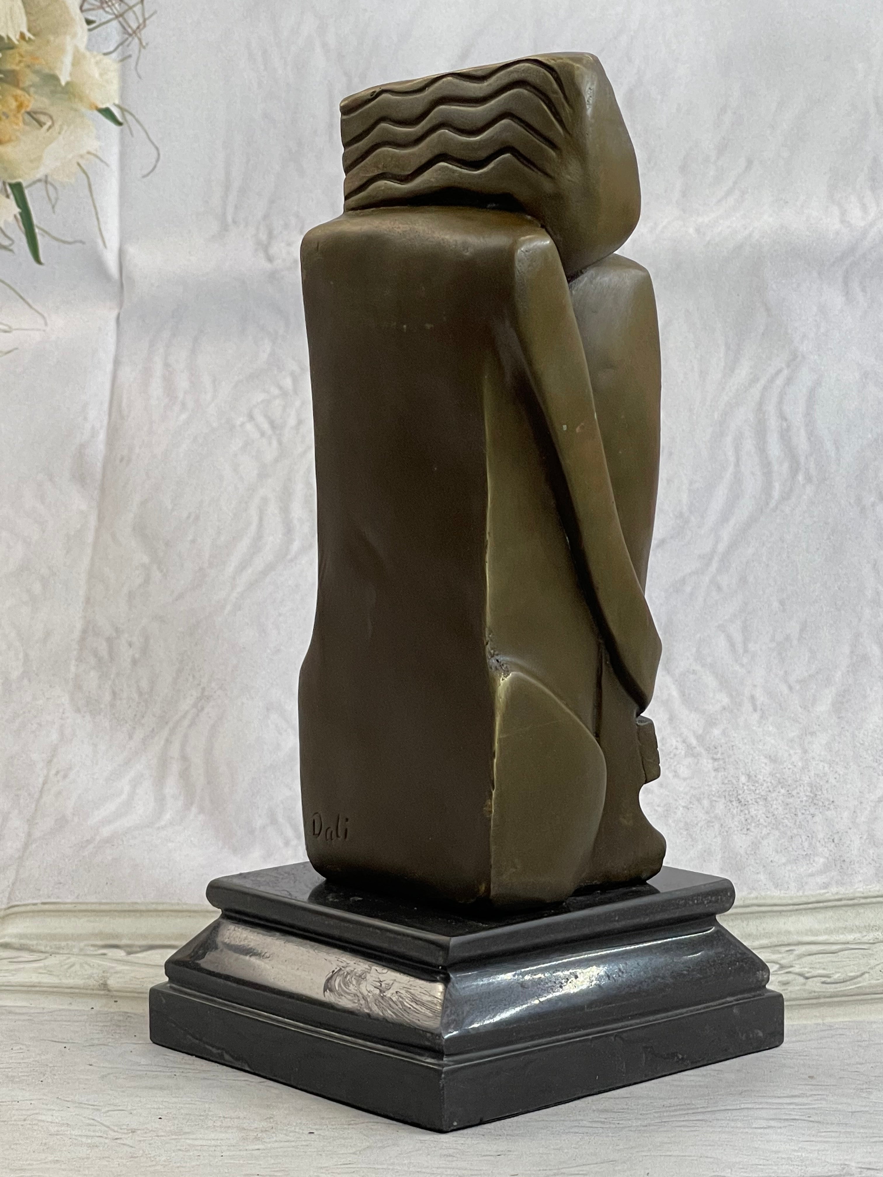 Signed Salvador Dali Abstract Woman Bronze Marble Base Figurine Hot Cast Figure