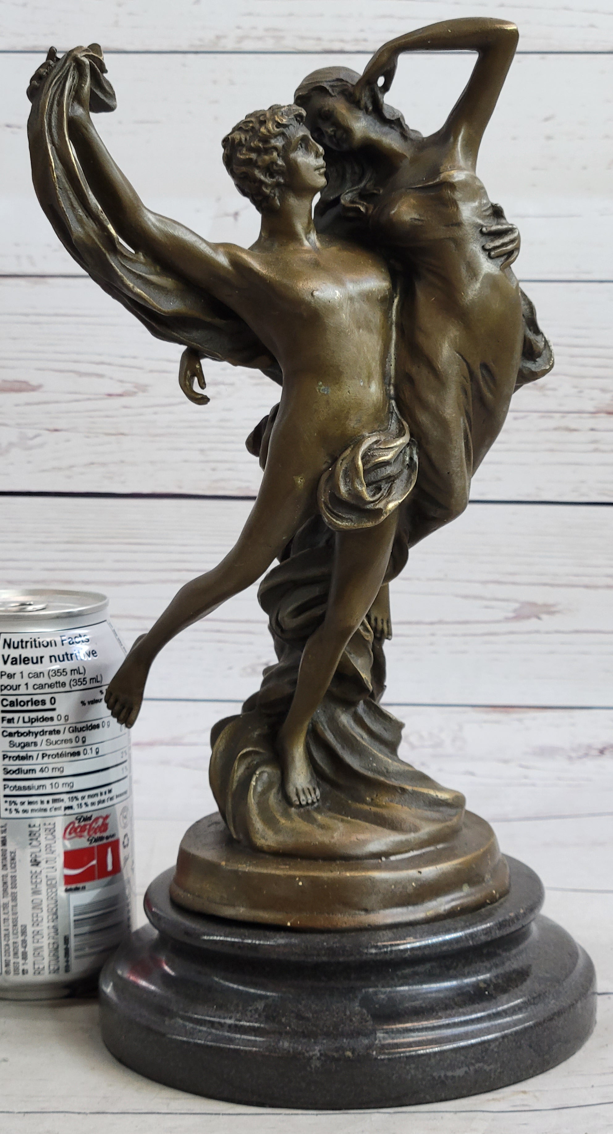 Romantic Nude Lovers Floating Bronze Sculpture Statue Love Romance Angels by Marioton