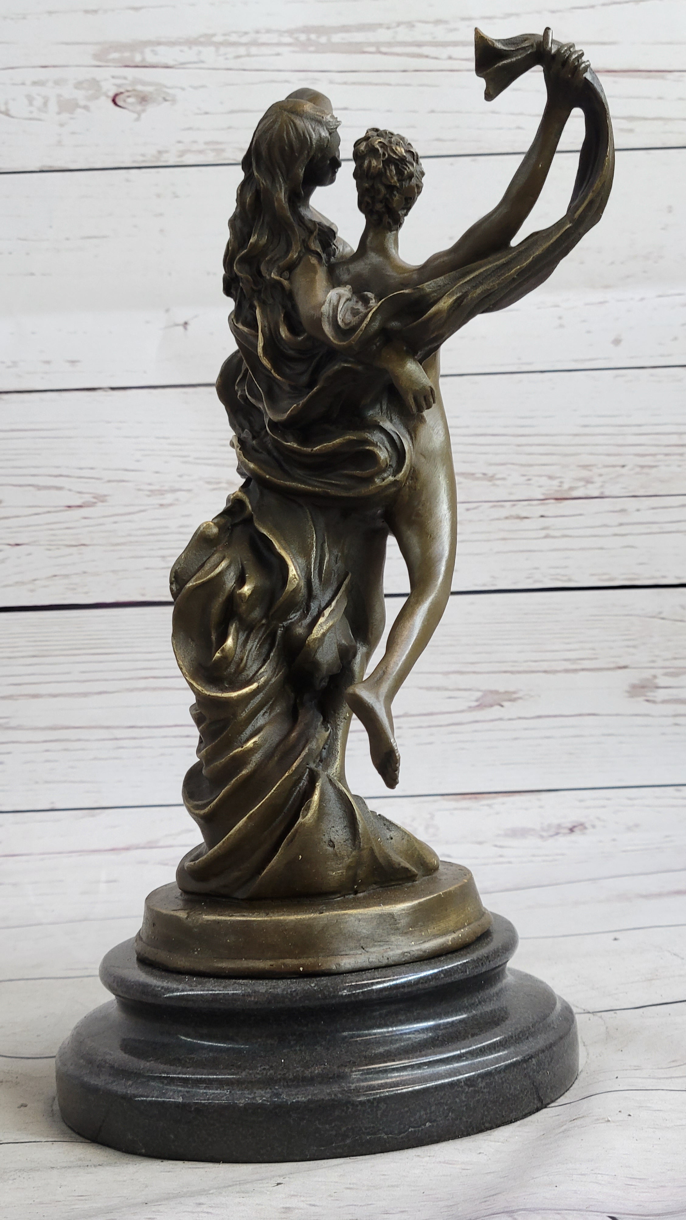 Romantic Nude Lovers Floating Bronze Sculpture Statue Love Romance Angels by Marioton