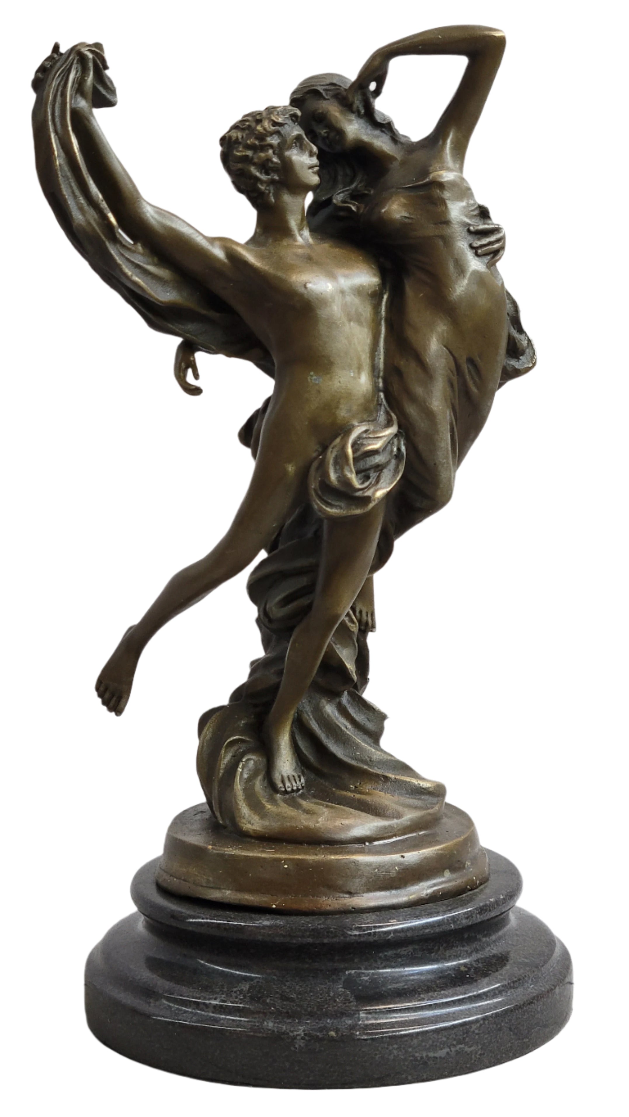 Romantic Nude Lovers Floating Bronze Sculpture Statue Love Romance Angels by Marioton