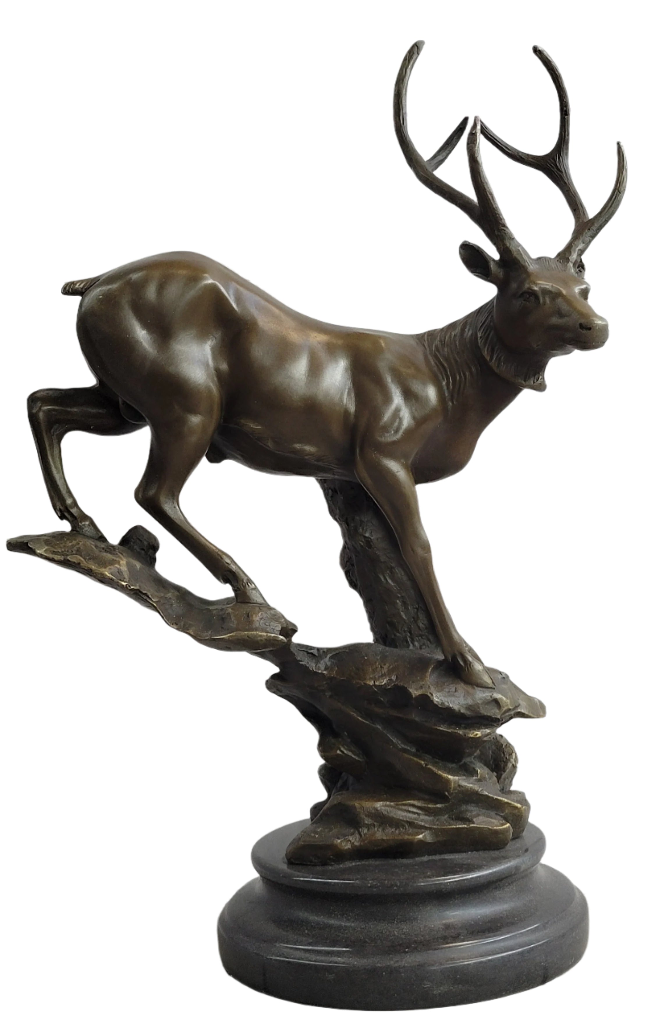 Bronze Marble Statue Elk Stag Buck Deer Lodge Decor Art Sculpture Statue Gift