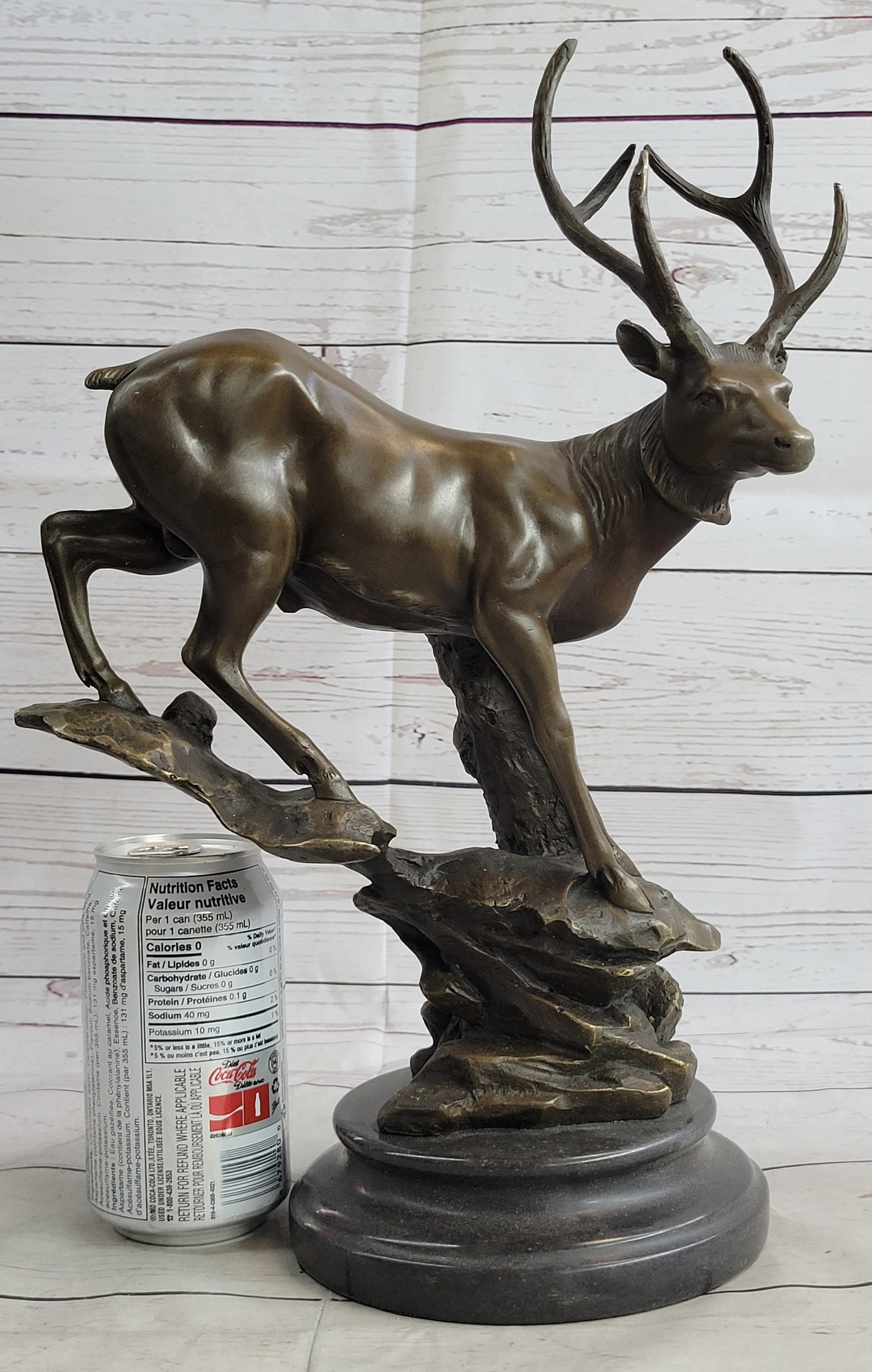 Bronze Marble Statue Elk Stag Buck Deer Lodge Decor Art Sculpture Statue Gift