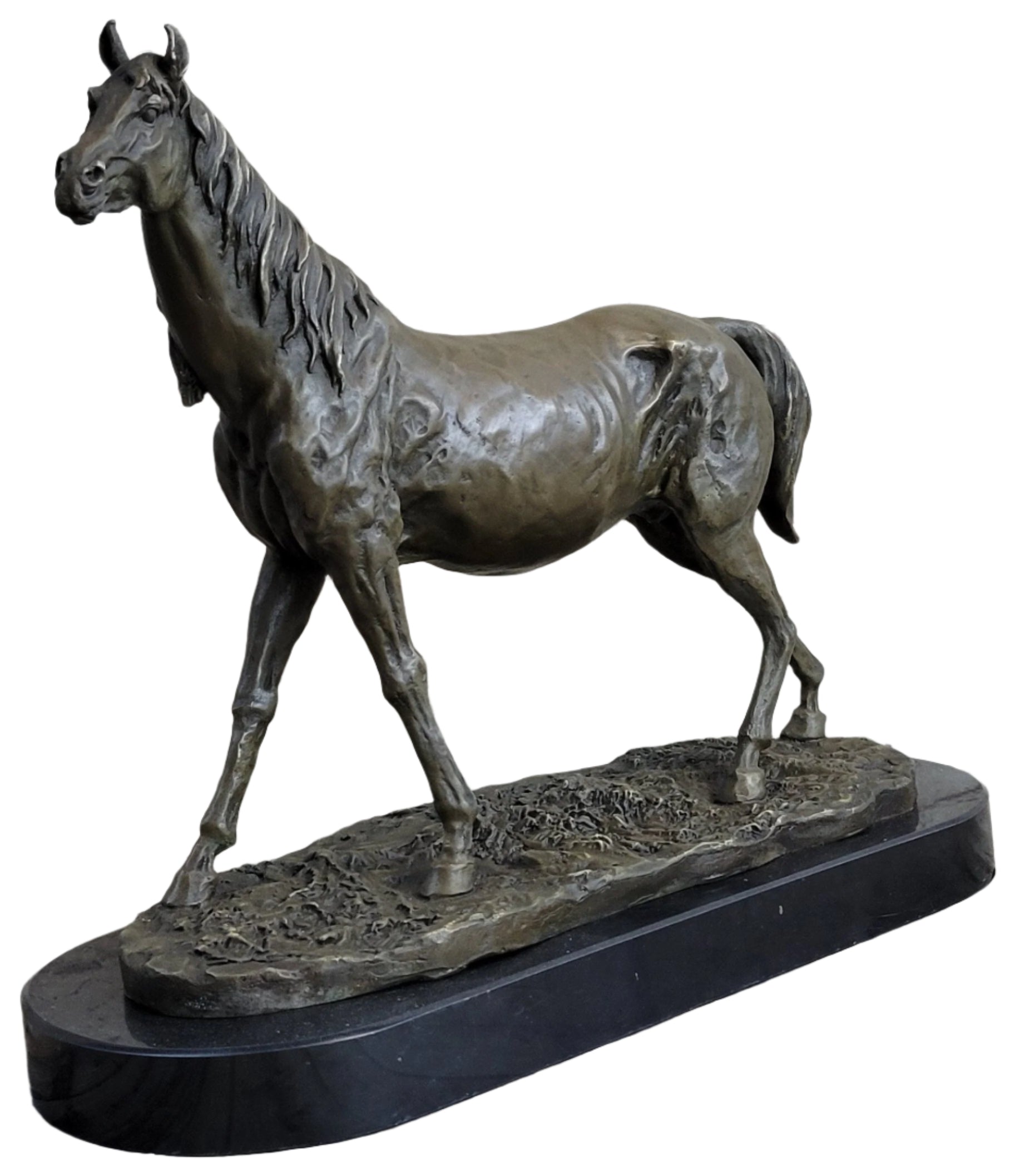 Abstract Modern Art Stallion Racing Horse Trophy Bronze Sculpture By Mene Figure