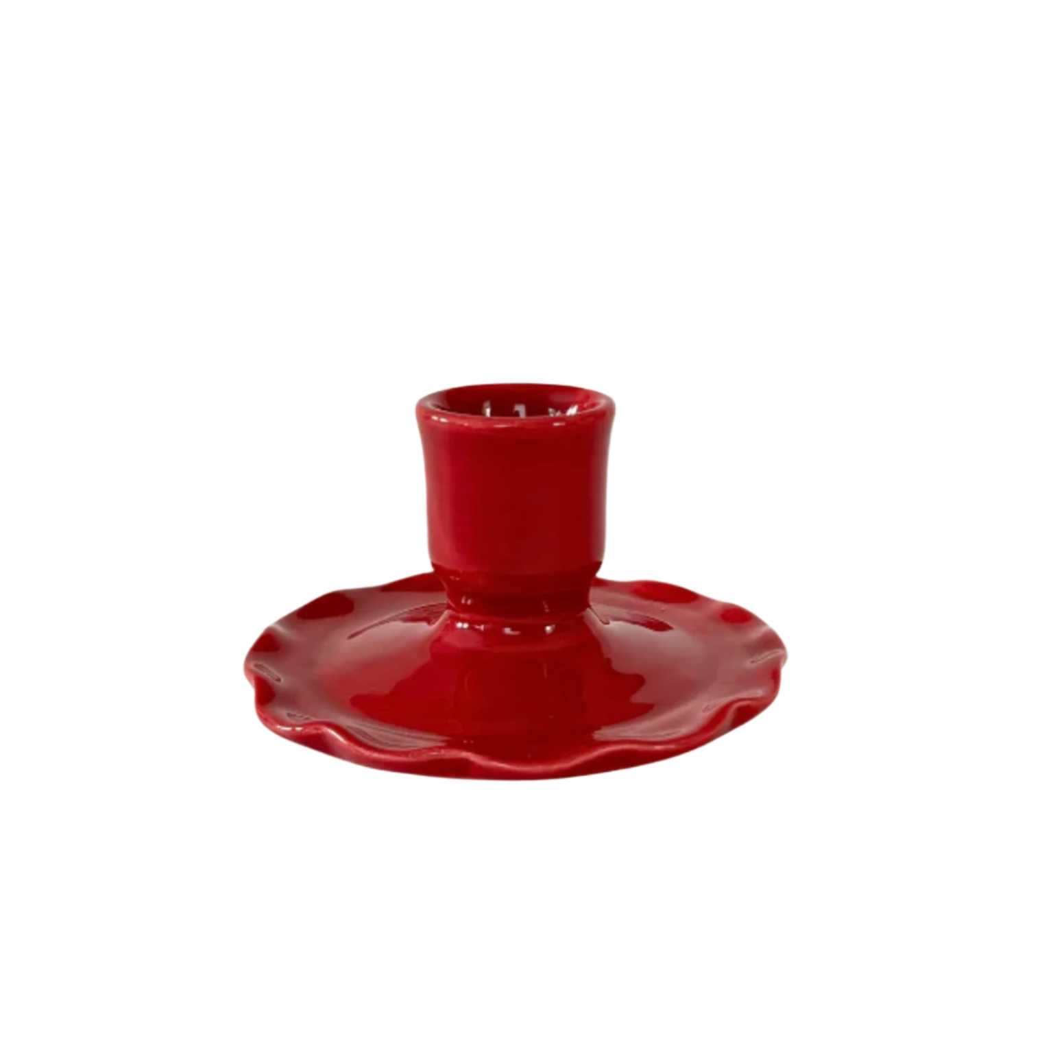 Frill Candleholder, Crimson