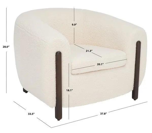 Safavieh Westley Ivory Barrel Back Accent Chair