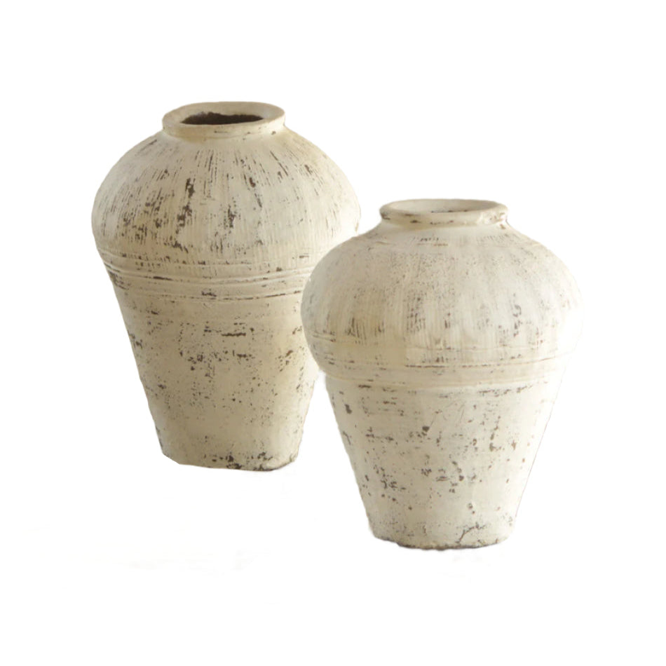 White Washed Antique Jar