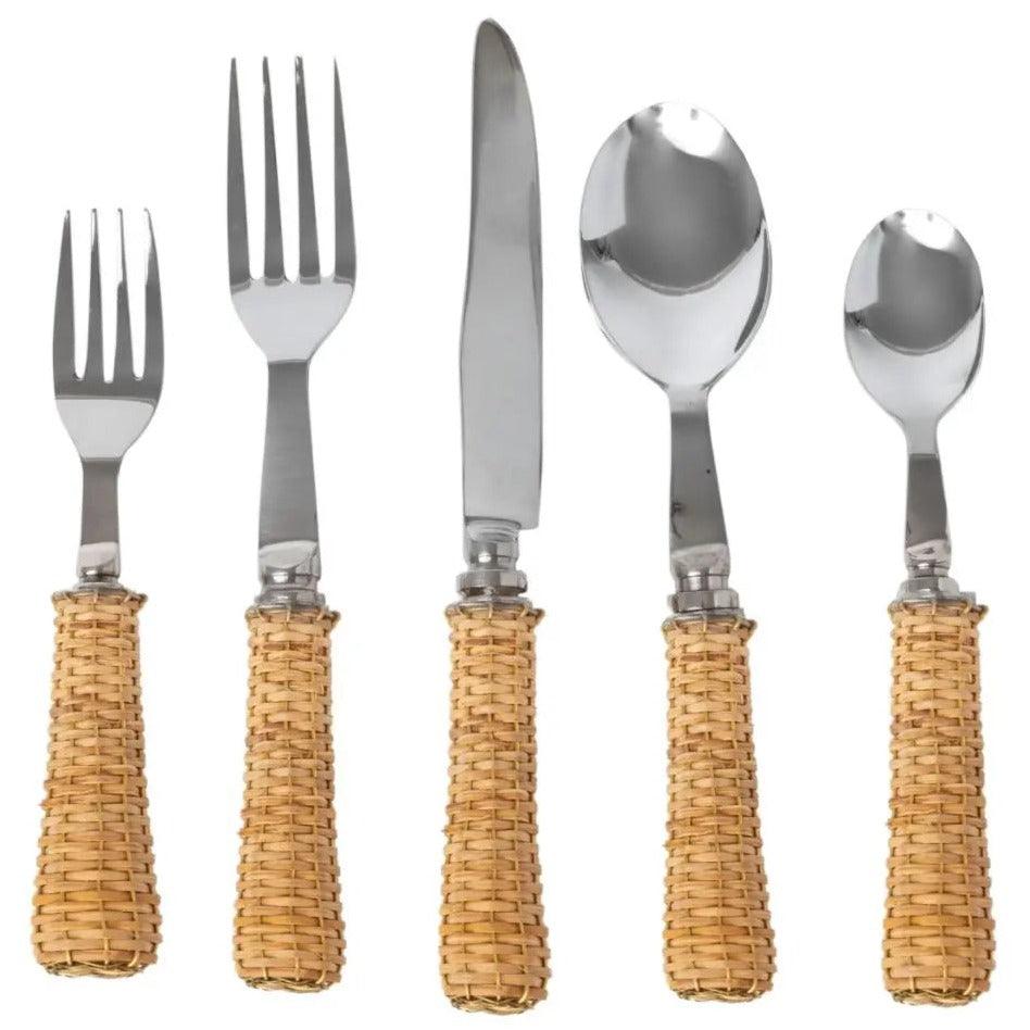 The Enchanted Home Wicker Flatware Set in Basketweave Pattern