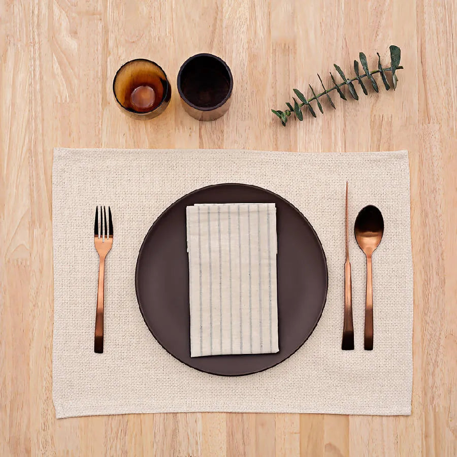 Natural Striped Cotton Napkin - Set Of 4