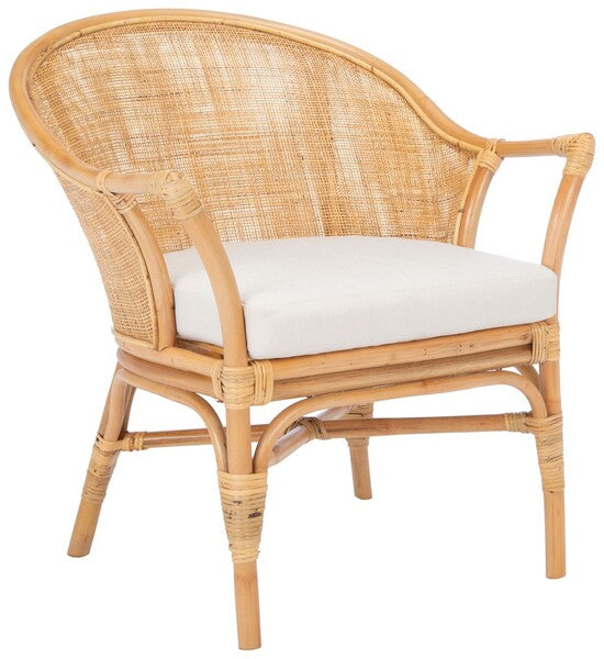 Safavieh Dustin Natural Rattan Accent Chair W / Cushion