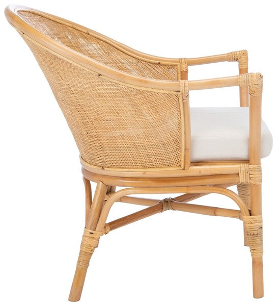 Safavieh Dustin Natural Rattan Accent Chair W / Cushion