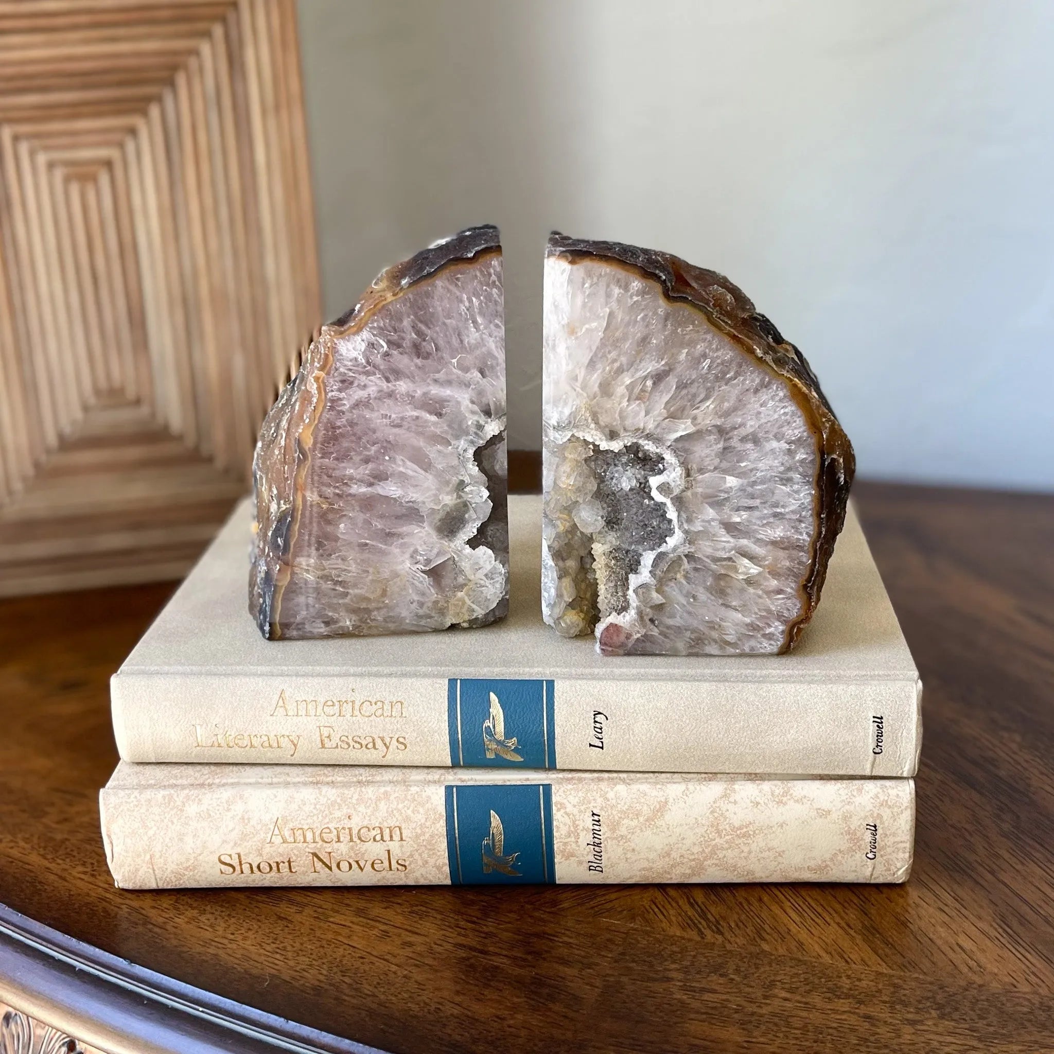 Agate Druzy Bookends