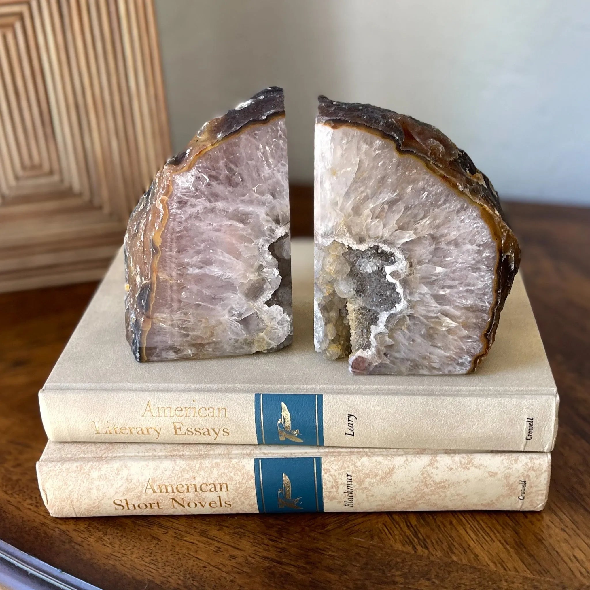 Agate Druzy Bookends