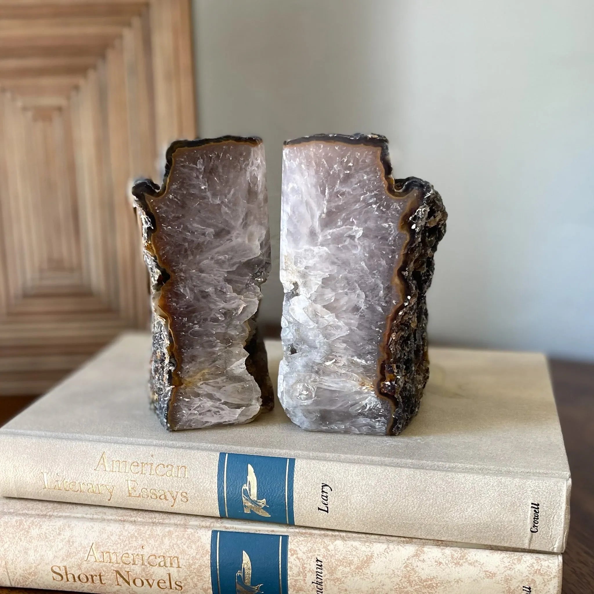 Agate Druzy Bookends