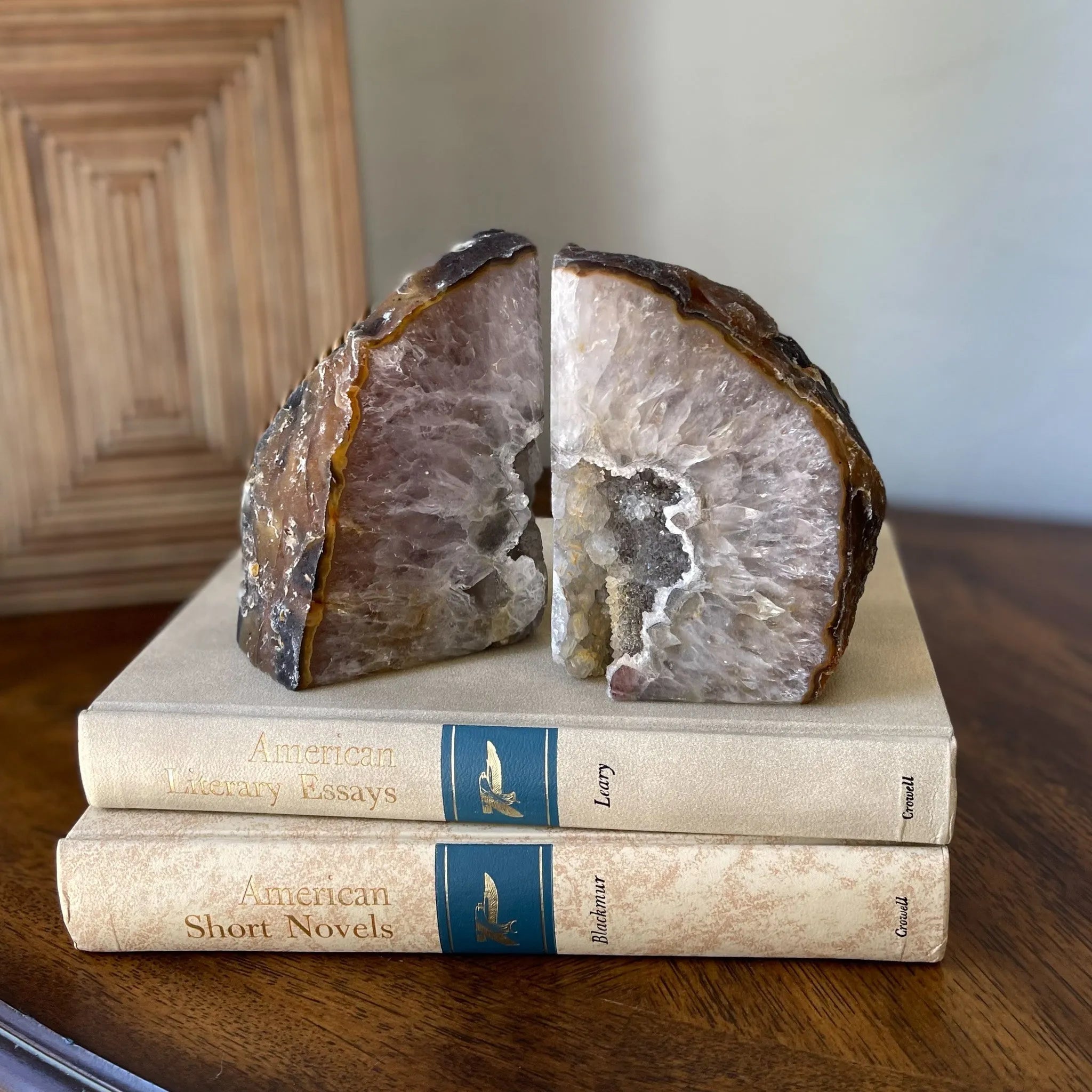 Agate Druzy Bookends