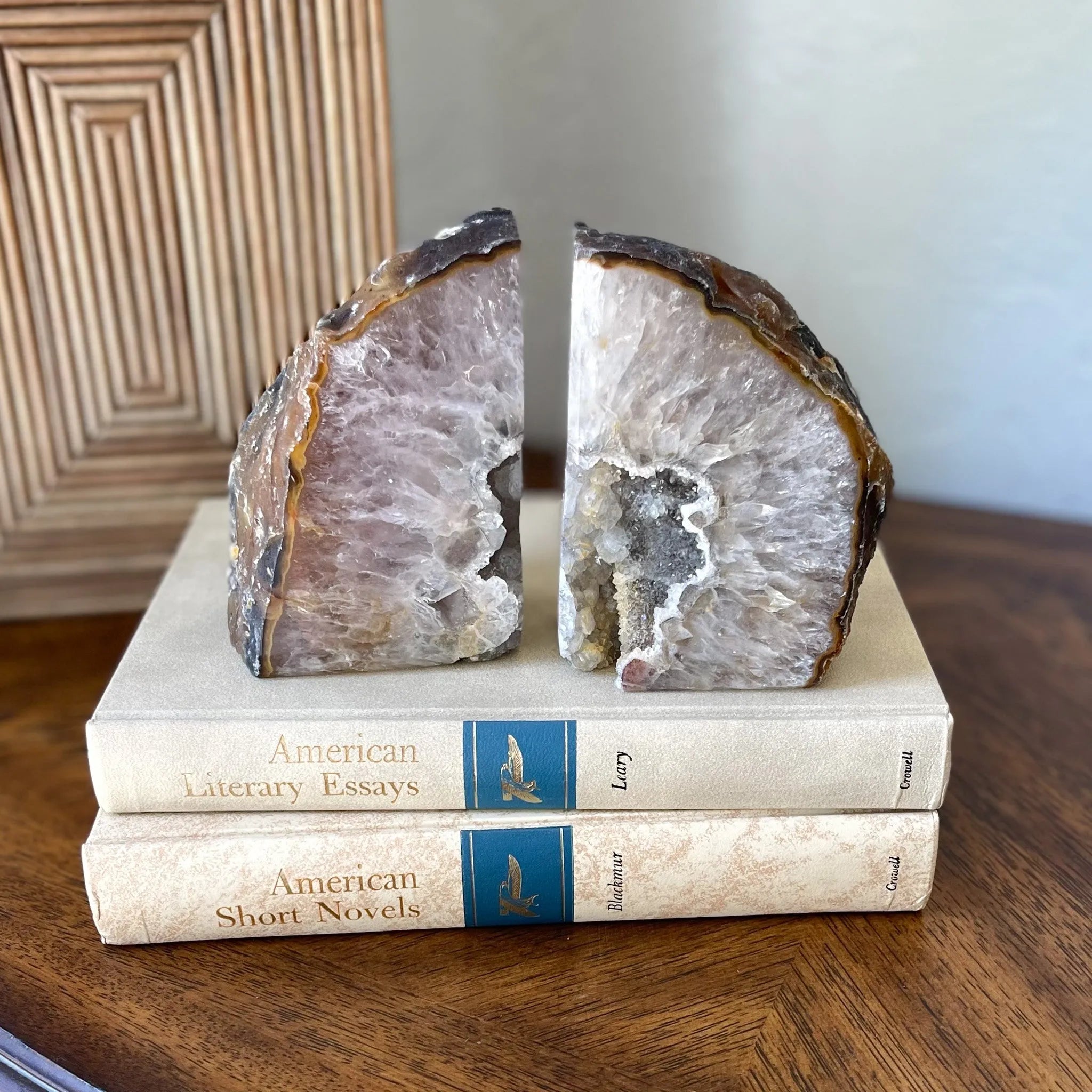 Agate Druzy Bookends