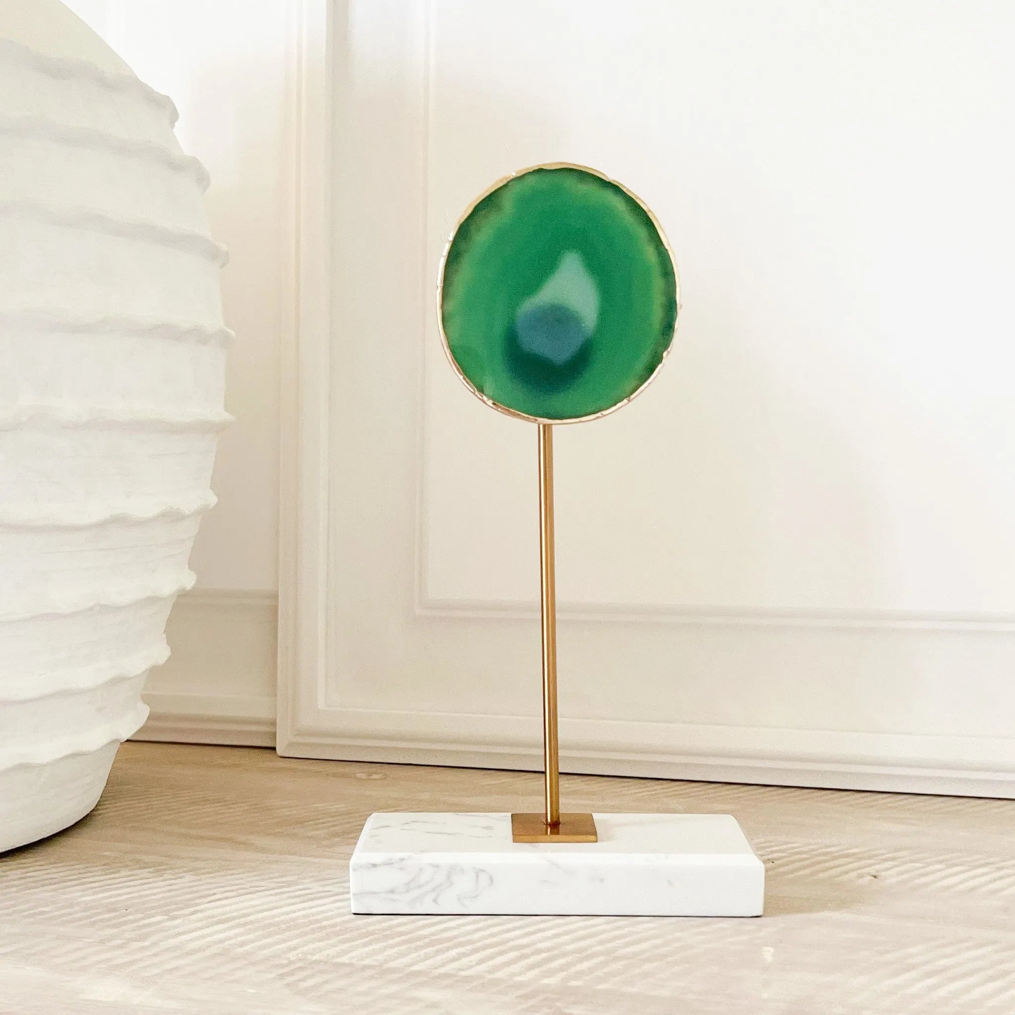 Agate Green Eye Sculpture