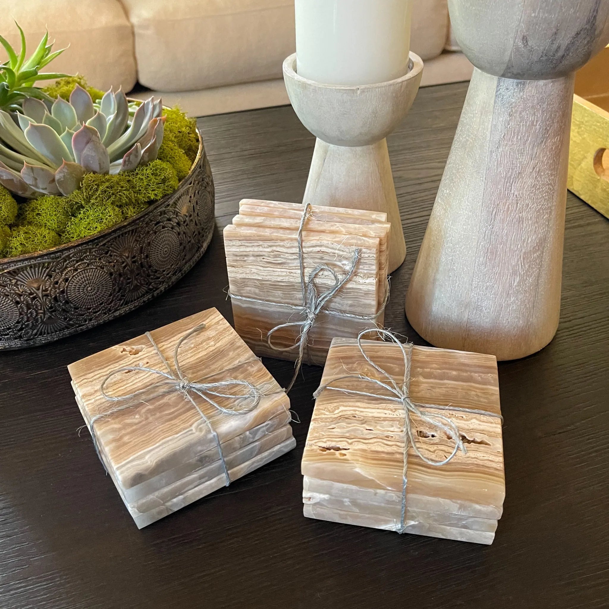 Amber Onyx Coaster Set