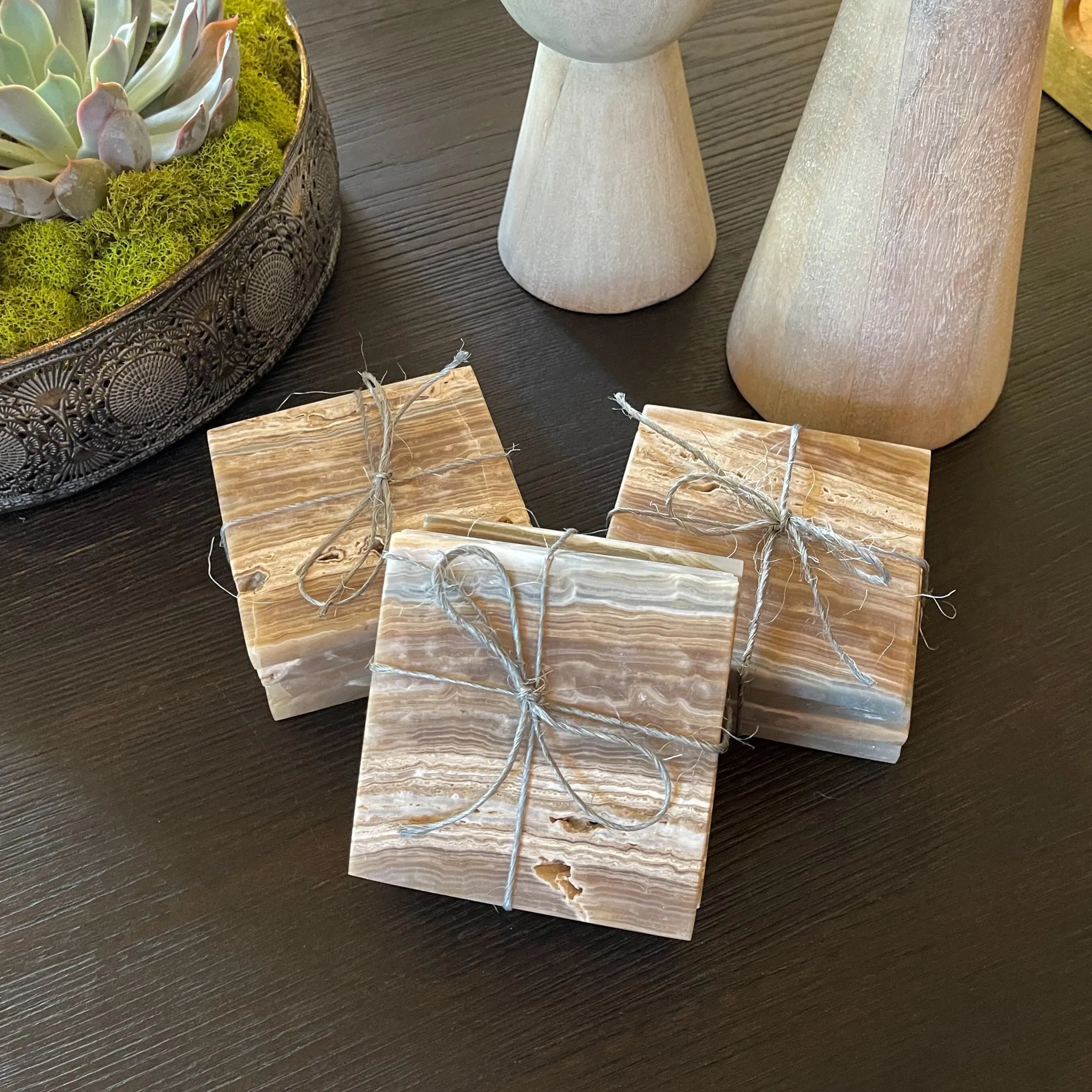 Amber Onyx Coaster Set