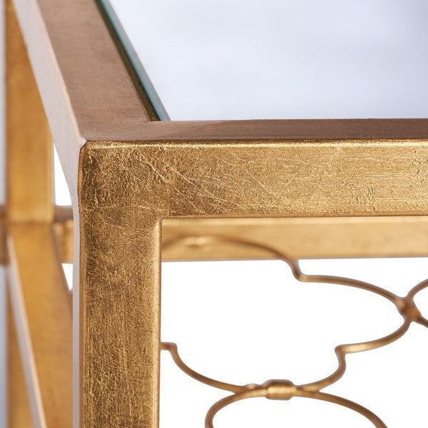 Hanzel Gold Leaf Glass Side Table - The Mayfair Hall