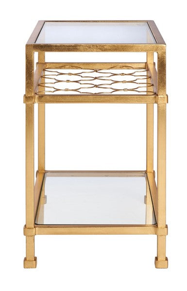 Hanzel Gold Leaf Glass Side Table - The Mayfair Hall