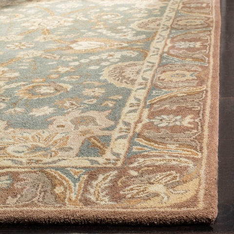 Anatolia Wool Pile Rug in Teal and Camel