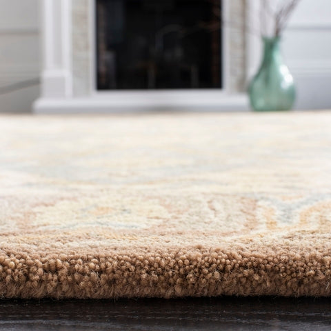 Anatolia Wool Pile Rug in Teal and Camel