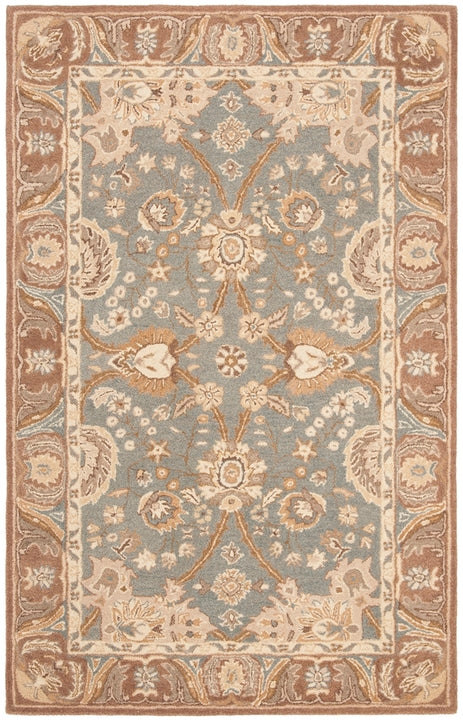 Anatolia Wool Pile Rug in Teal and Camel