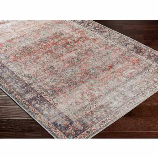 Rust Anahawan Distressed Washable Area Rug - Clearance