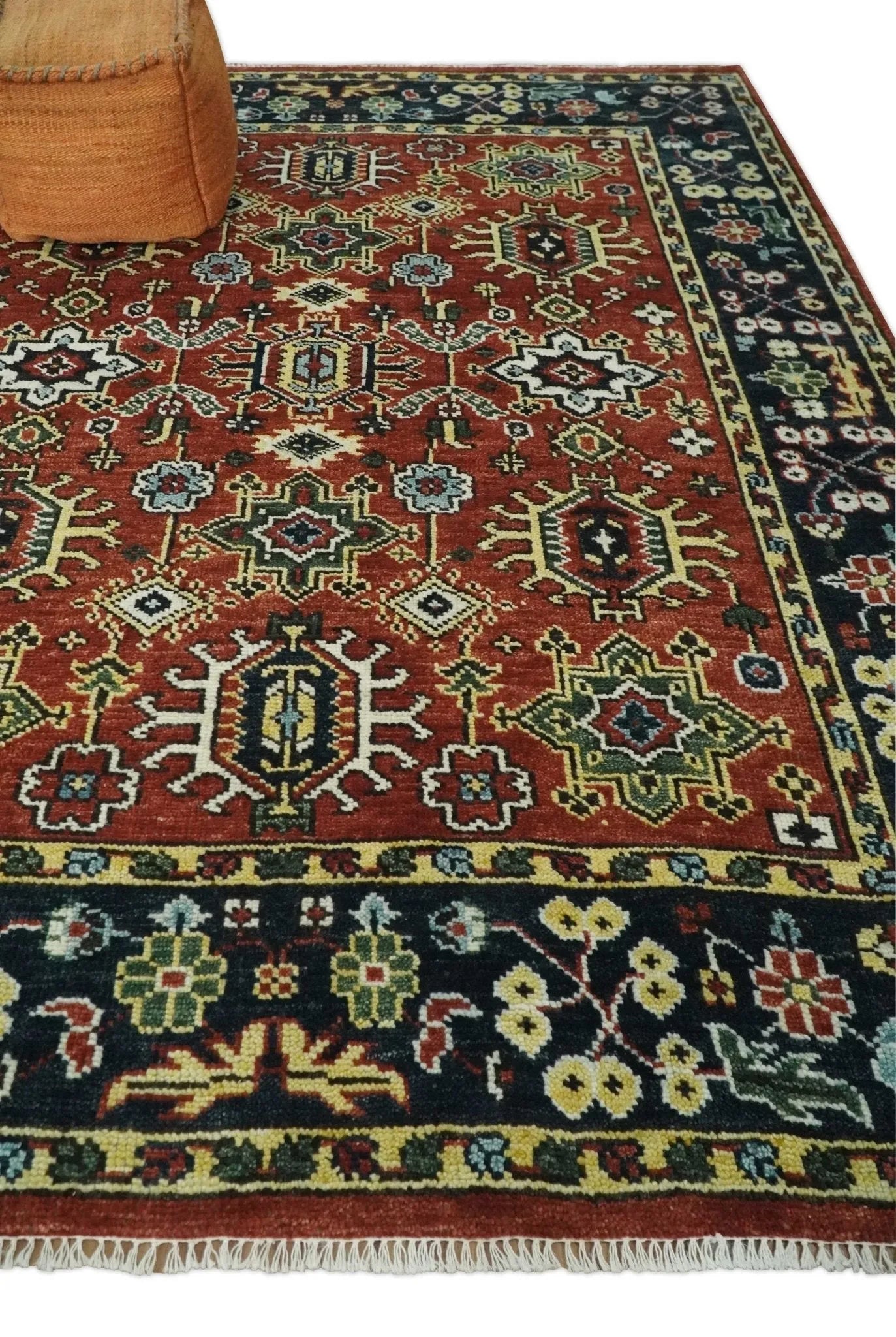 Antique Hand Knotted Brown Traditional Vintage Style Oushak Custom Made Wool Area Rug