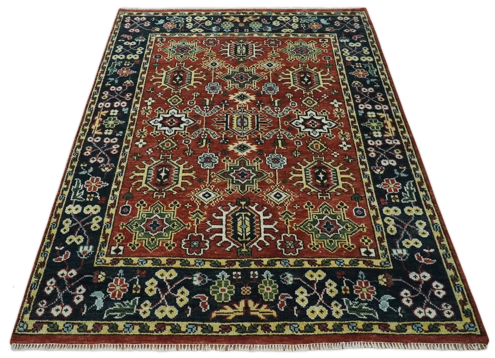 Antique Hand Knotted Brown Traditional Vintage Style Oushak Custom Made Wool Area Rug